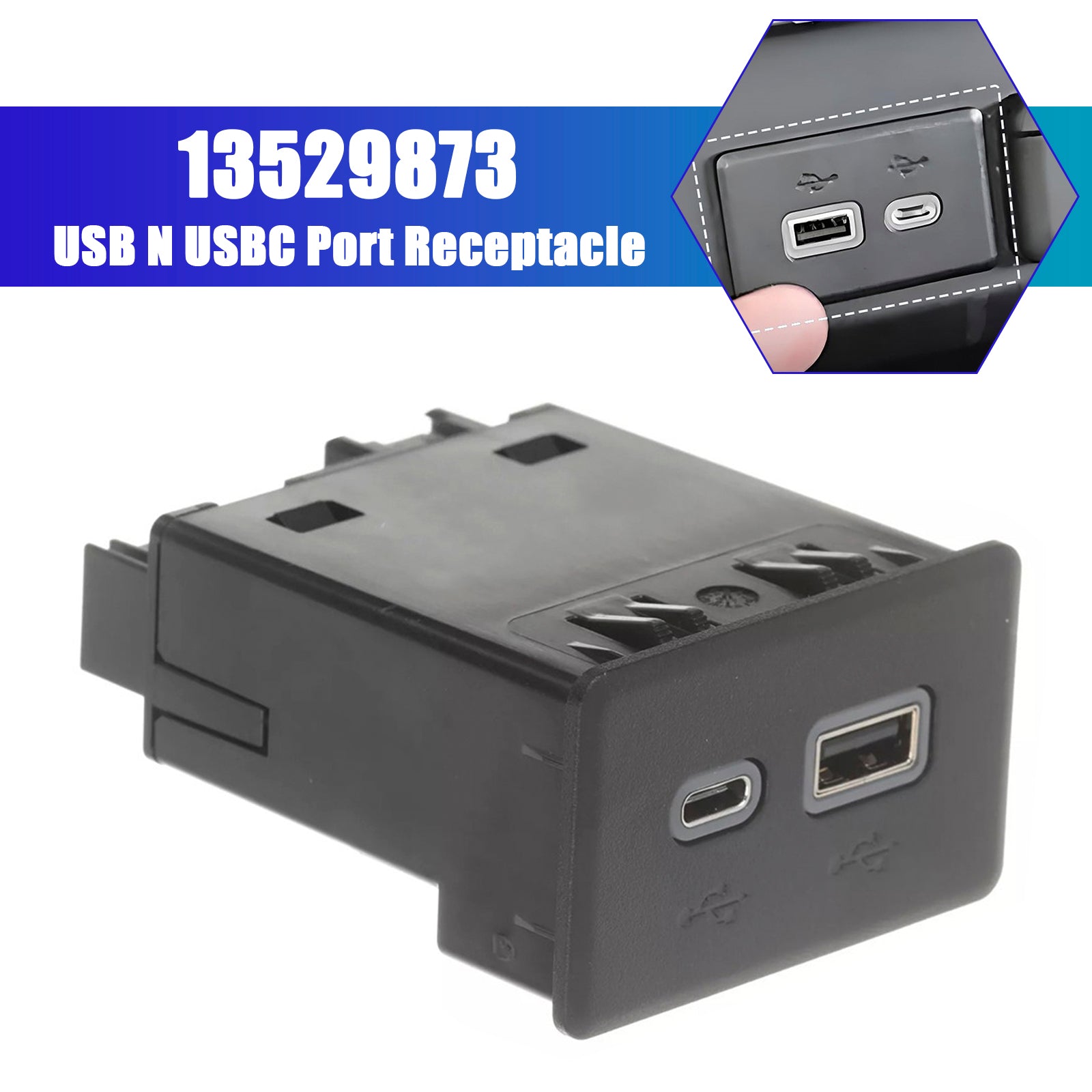 PALASER 2020-2023 GMC Acadia Usb N Usbc Port Receptacle 13529873 - Image 2