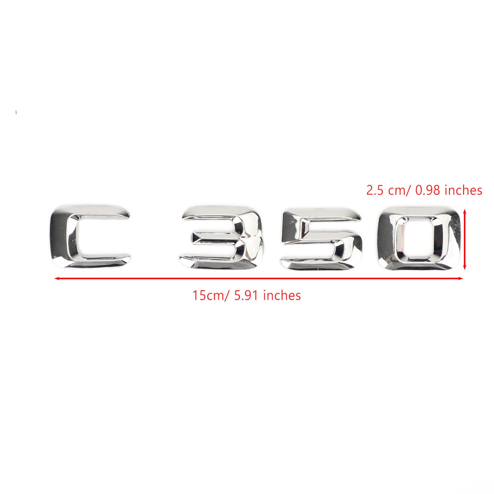 PALASER Rear Trunk Emblem Badge Nameplate Decal Letters Numbers Fit Mercedes C350 Chrome - Image 2