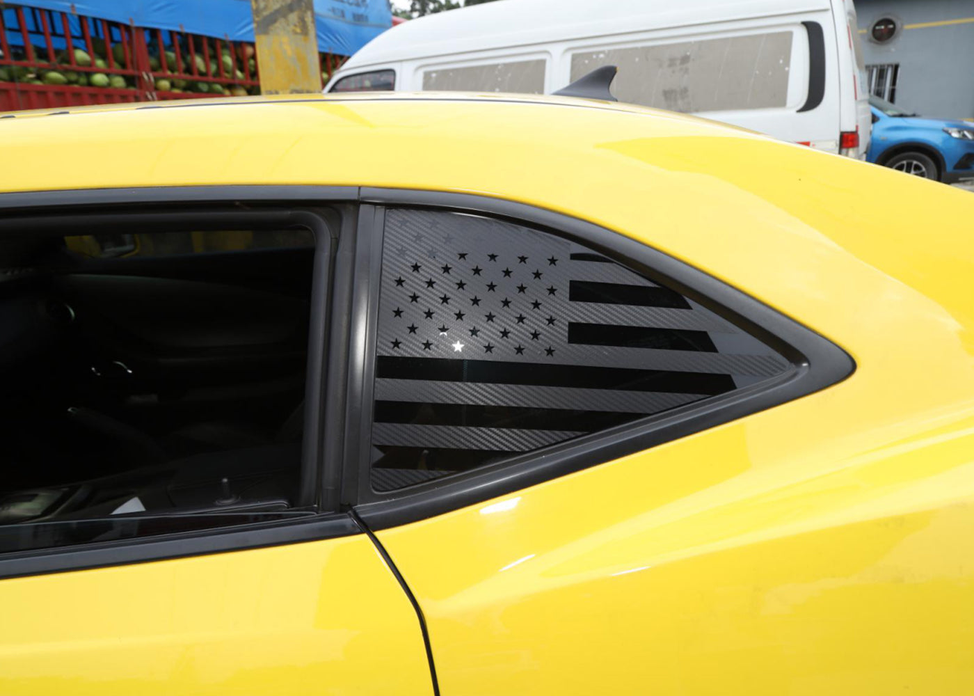 PALASER Rear Triangle Quarter Window Usa Flag Decal Sticker Trim For Camaro 2010-2015 - Image 5