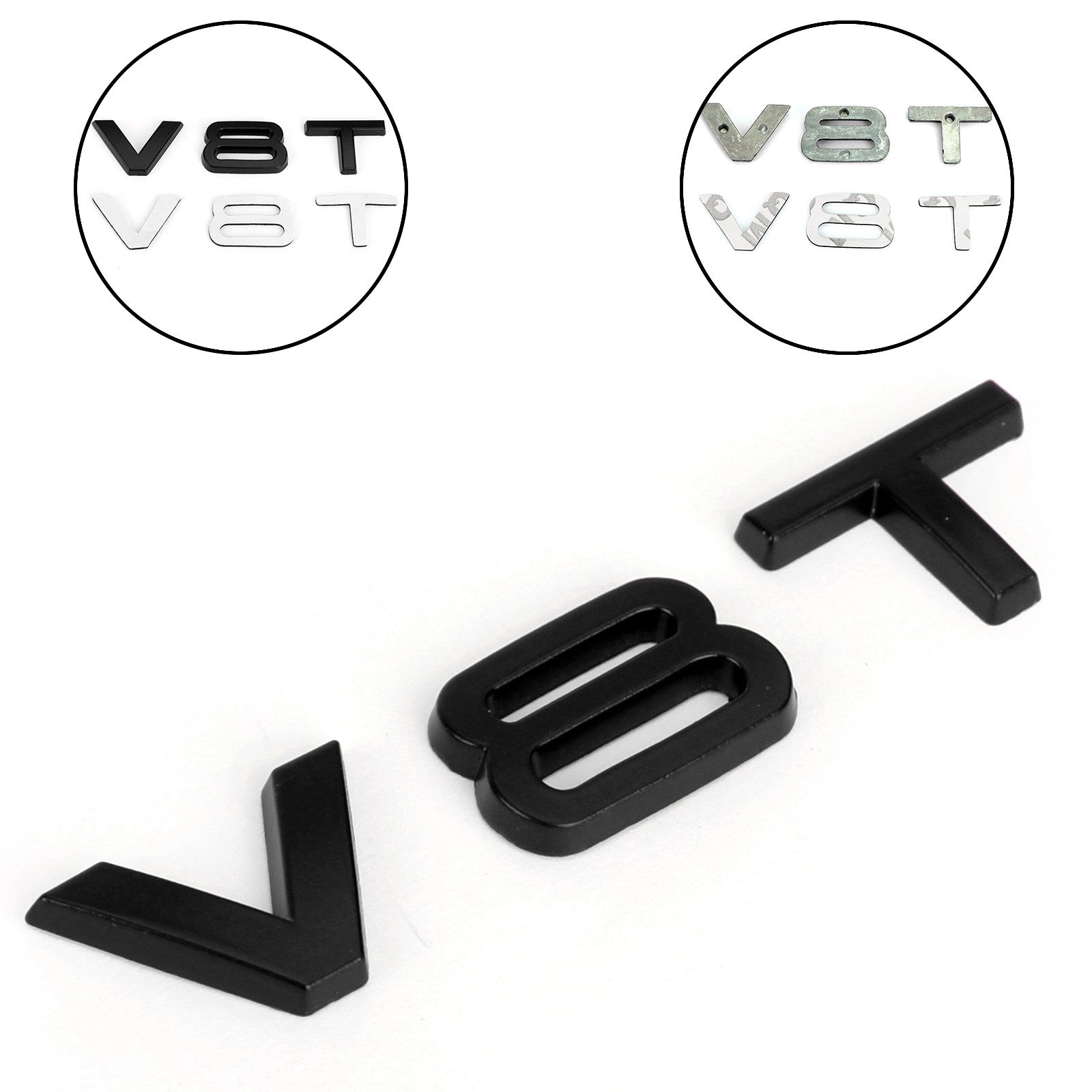 PALASER Audi A1 A3 A4 A5 A6 A7 Q3 Q5 Q7 S6 S7 S8 S4 SQ5 Black V8T Emblem Badge Fit - Image 2