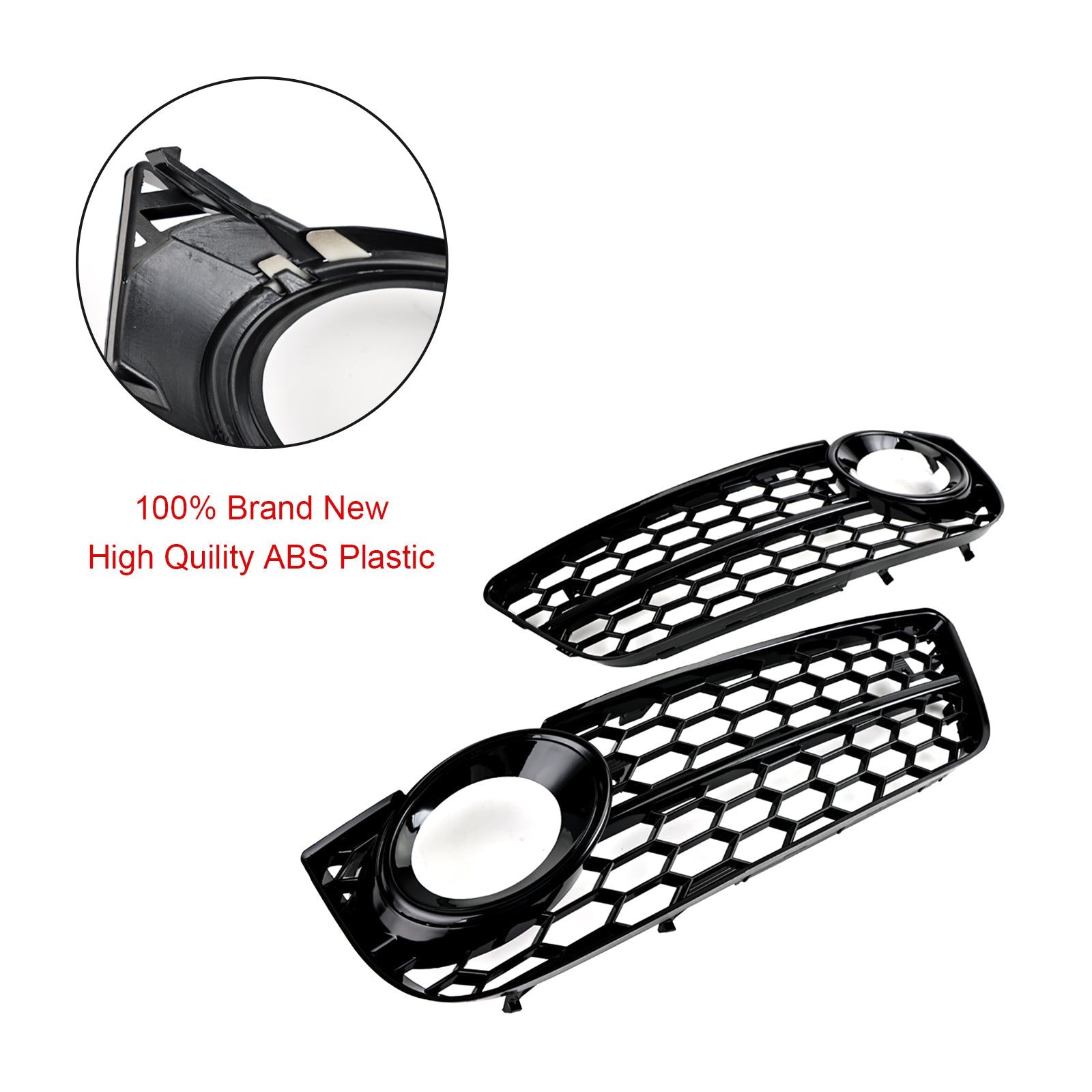PALASER 2007-2011 Audi A5 Standart Style Pair Honeycomb Front Fog Lamp Cover Grill 1522024 - Image 9