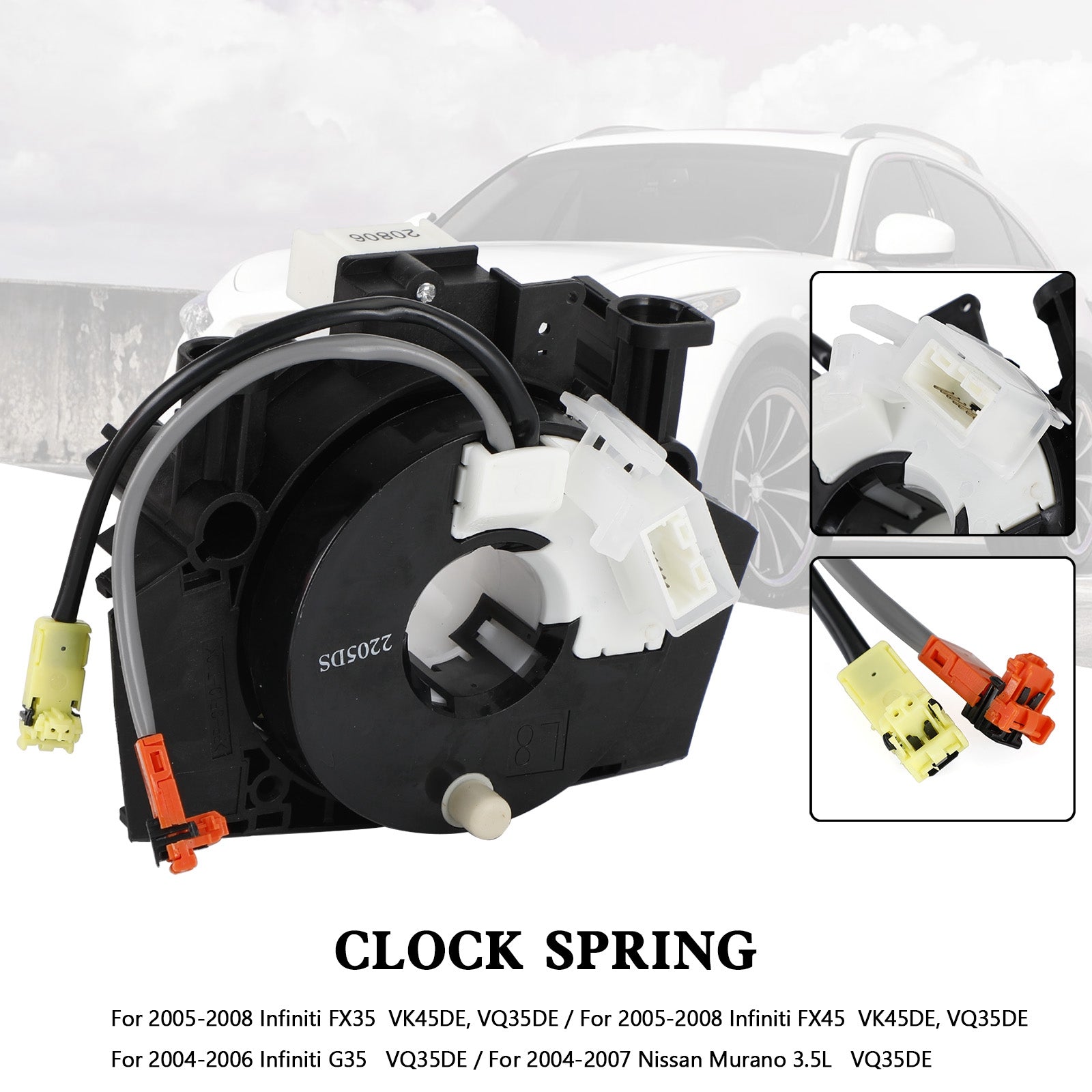 PALASER 2004-2007 Nissan Murano 3.5L VQ35DE Clock Spring B5567-CC00E 25567-AC725 B5567-CC00A - Image 5