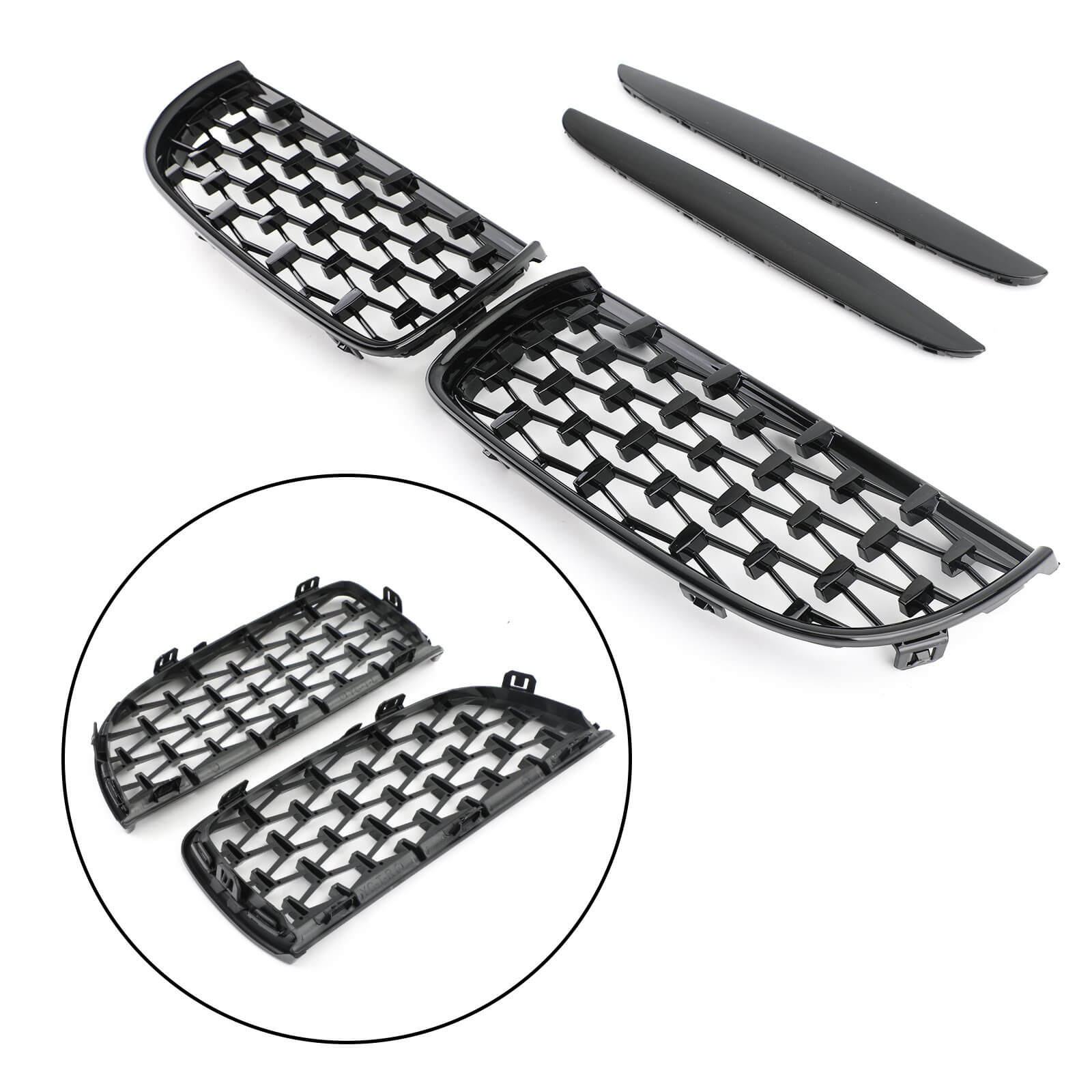 PALASER Meteor Black Kidney Grill Mesh Grille Fit BMW E90 3 Series Sedan 2005-2008 - Image 3