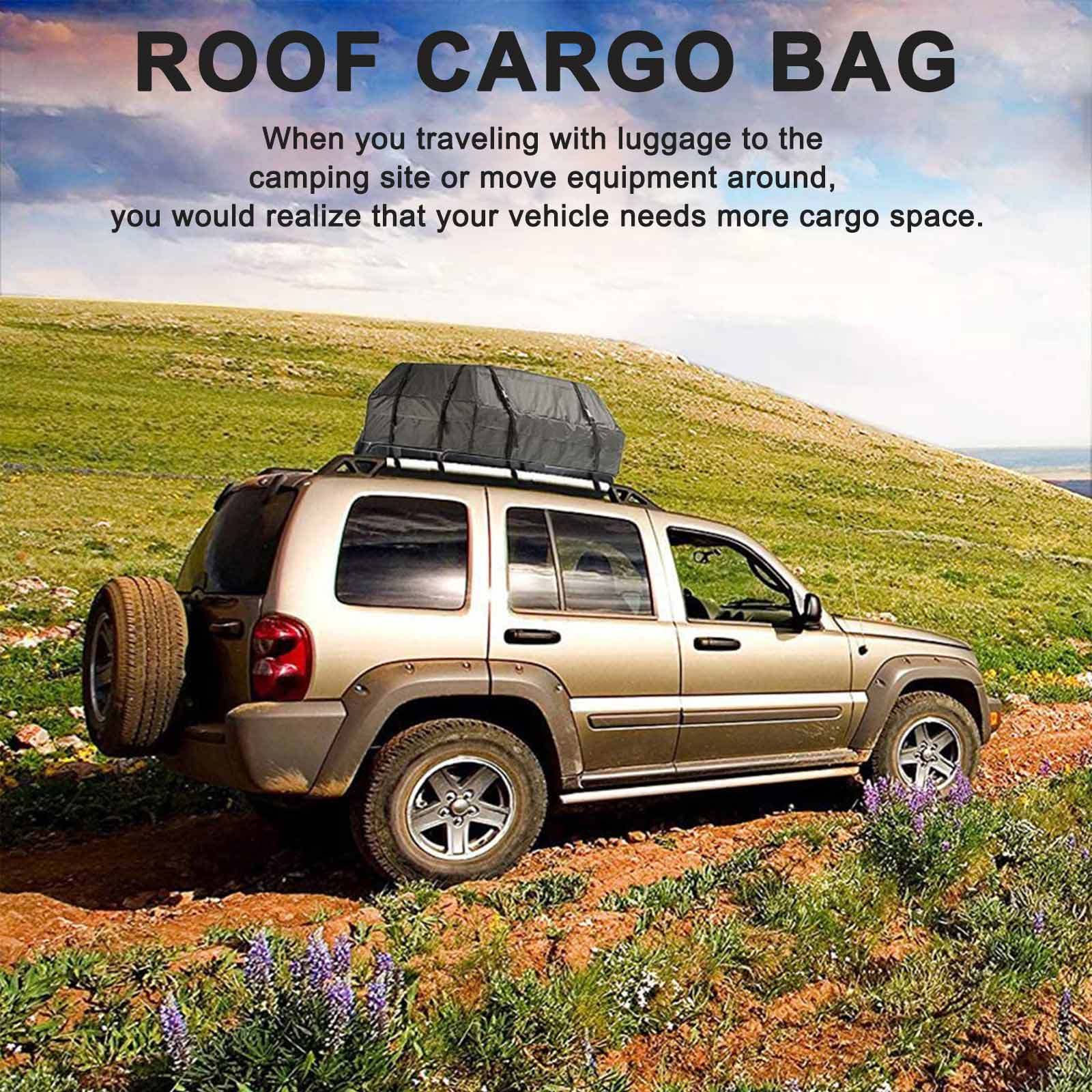 PALASER Waterproof Car Roof Top Rack Carrier Cargo Bag Luggage Storage Cube Bag Travel - Image 4