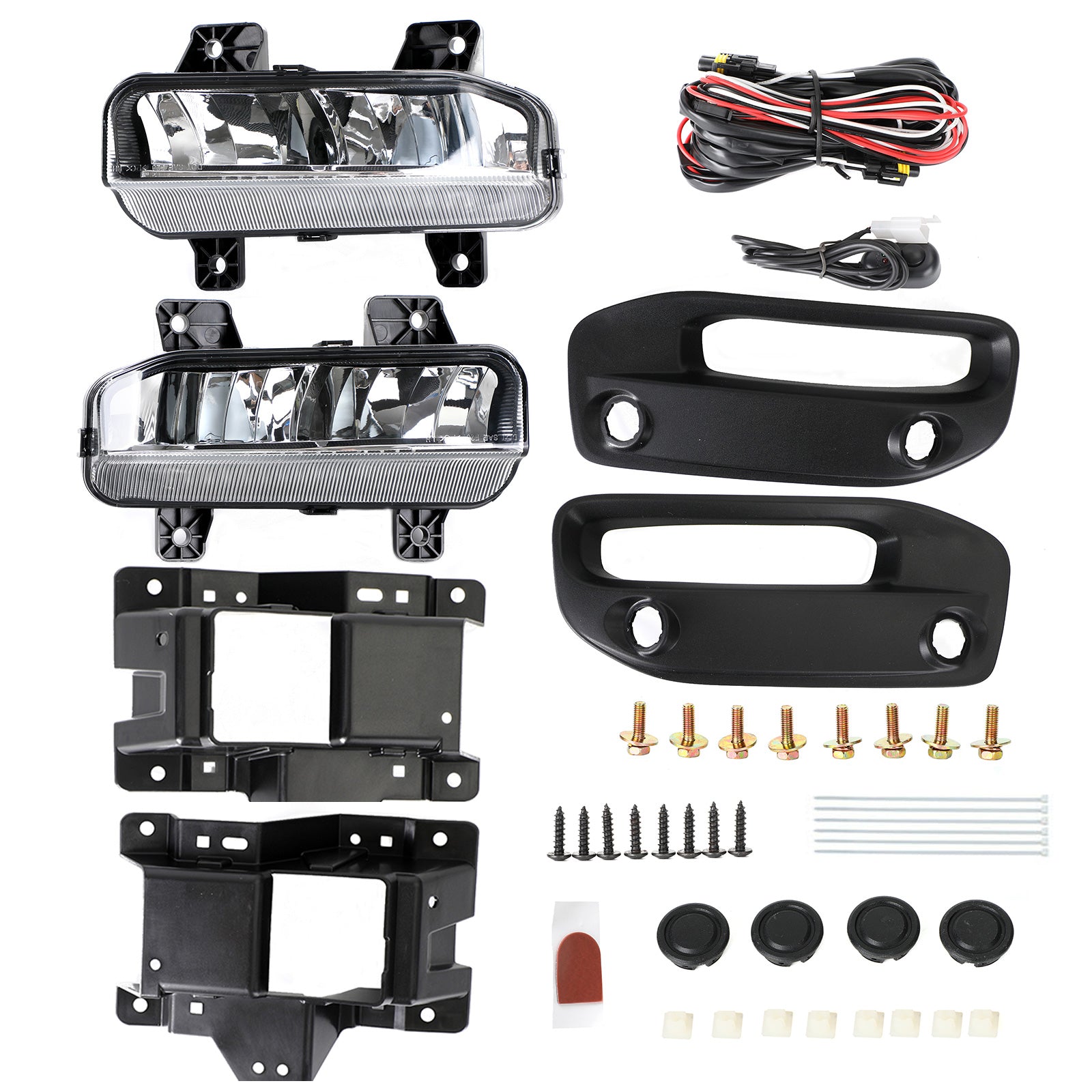 PALASER 19-21 Ram 2500/3500 Dodge LED Front Fog Light Lamps Bracket Wires Switch L:68273291AB R:68273292AB - Image 13