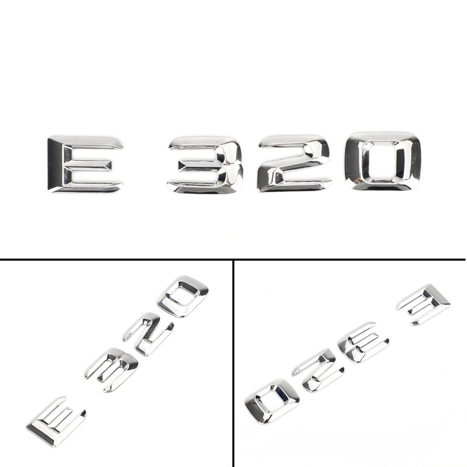 PALASER Rear Trunk Emblem Badge Nameplate Decal Letters Numbers Fit Mercedes E320 Chrome - Image 4