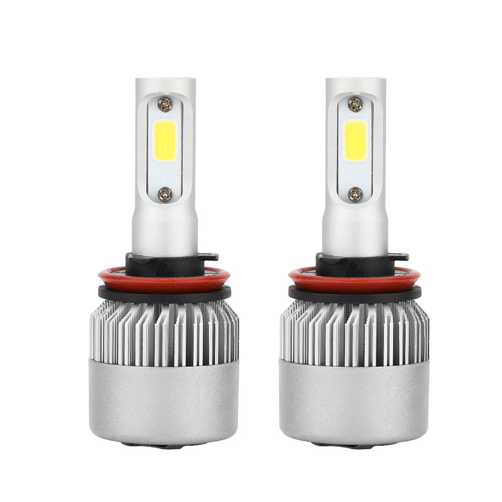 PALASER 2xH8/H9/H11 All-in-one S2 LED Headlight 72W 8000LM Cob Bulb Hi/lo Beam 6000K