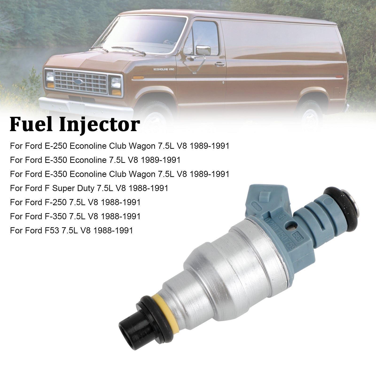 PALASER 1988-1991 Ford F-250 F-350 F53 7.5L V8 1PCS Fuel Injector 0280150759 822-11120 - Image 14