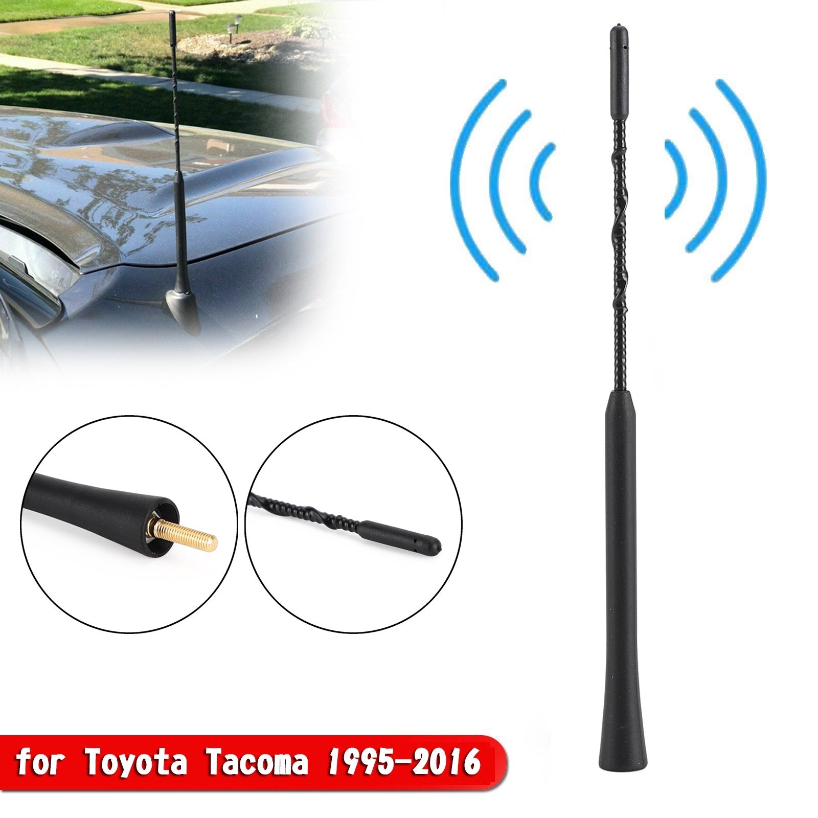 PALASER 1995-2016 Tacoma 11"Inch Black Toyota Antenna Mast Am/fm - Image 2