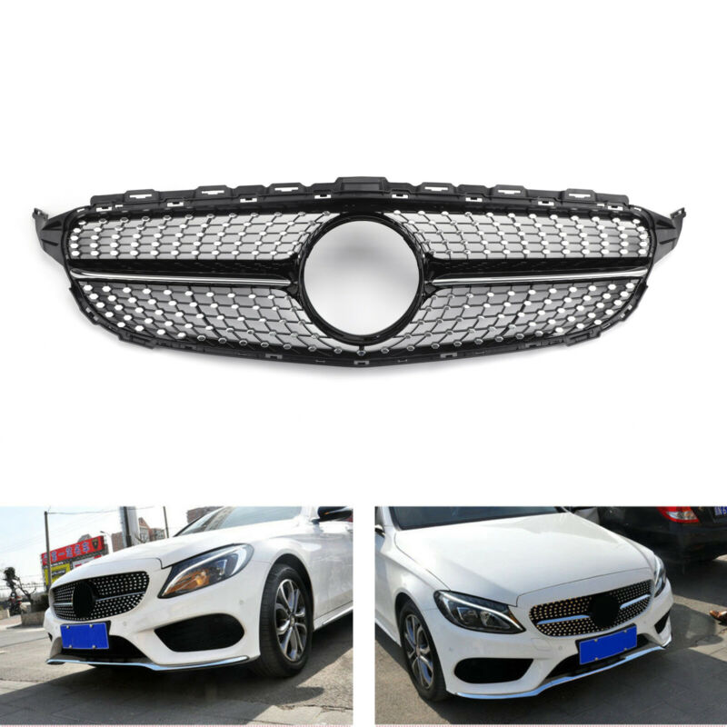 PALASER 2015-18 Benz W205 C250 C300 C400 Diamond Grille Front Grill