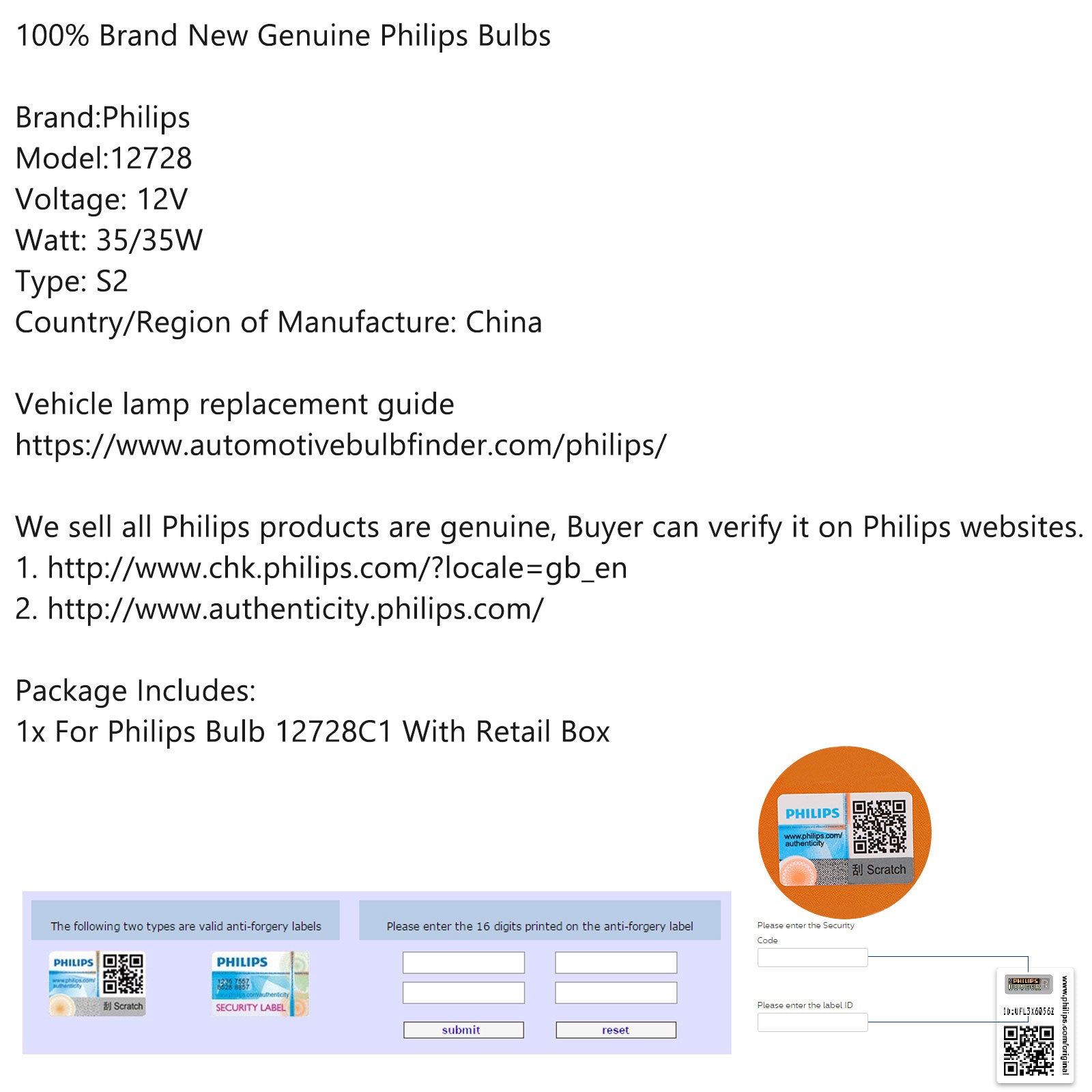 PALASER For Philips 12728 Premium Vision S2 35/35W BA20d +30% Motorcycle Phare Bulb - Image 11