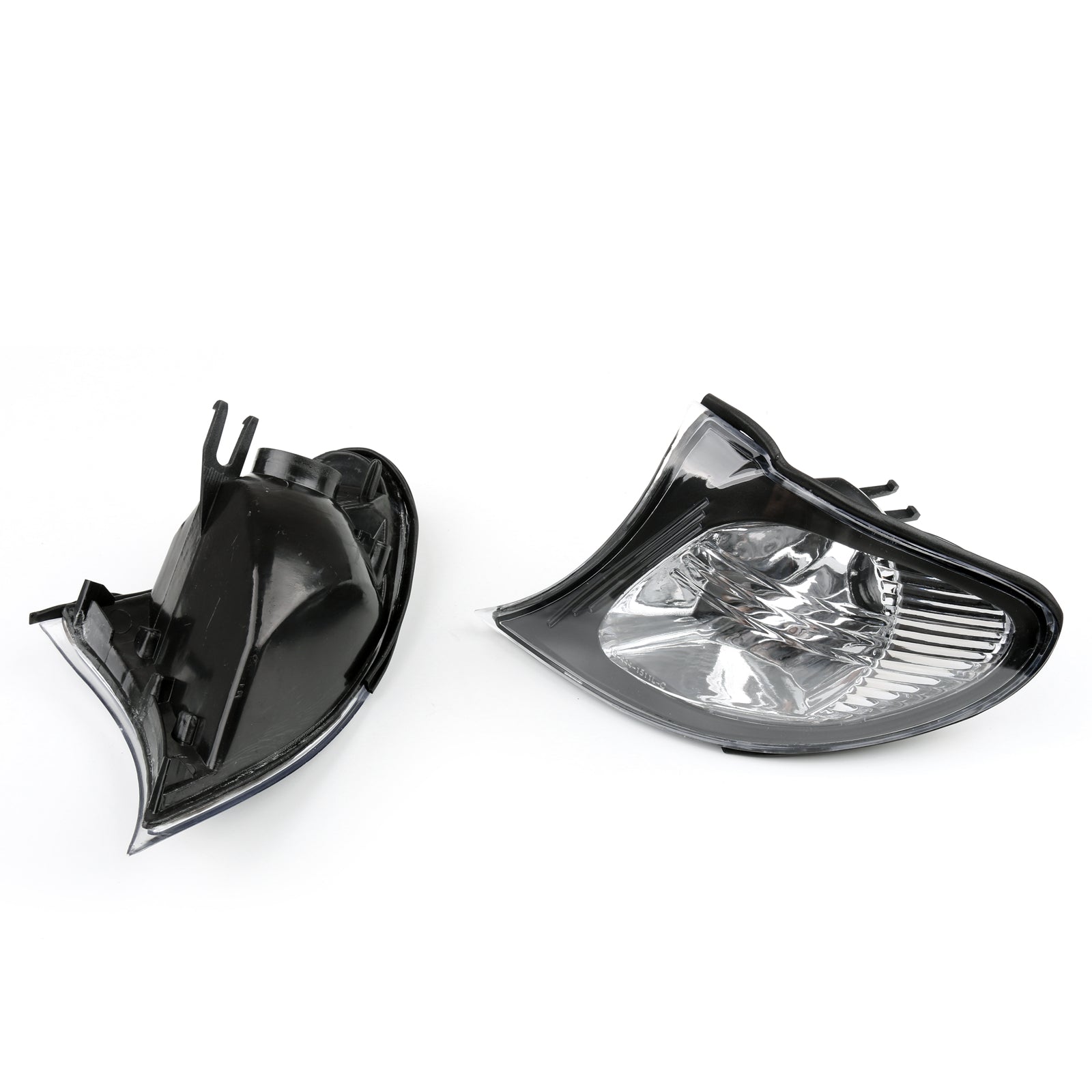 PALASER 02-05 BMW E46 3-Series 4Dr Euro Corner Lights - Crystal Clear W/ Smoke Trim Fit - Image 3