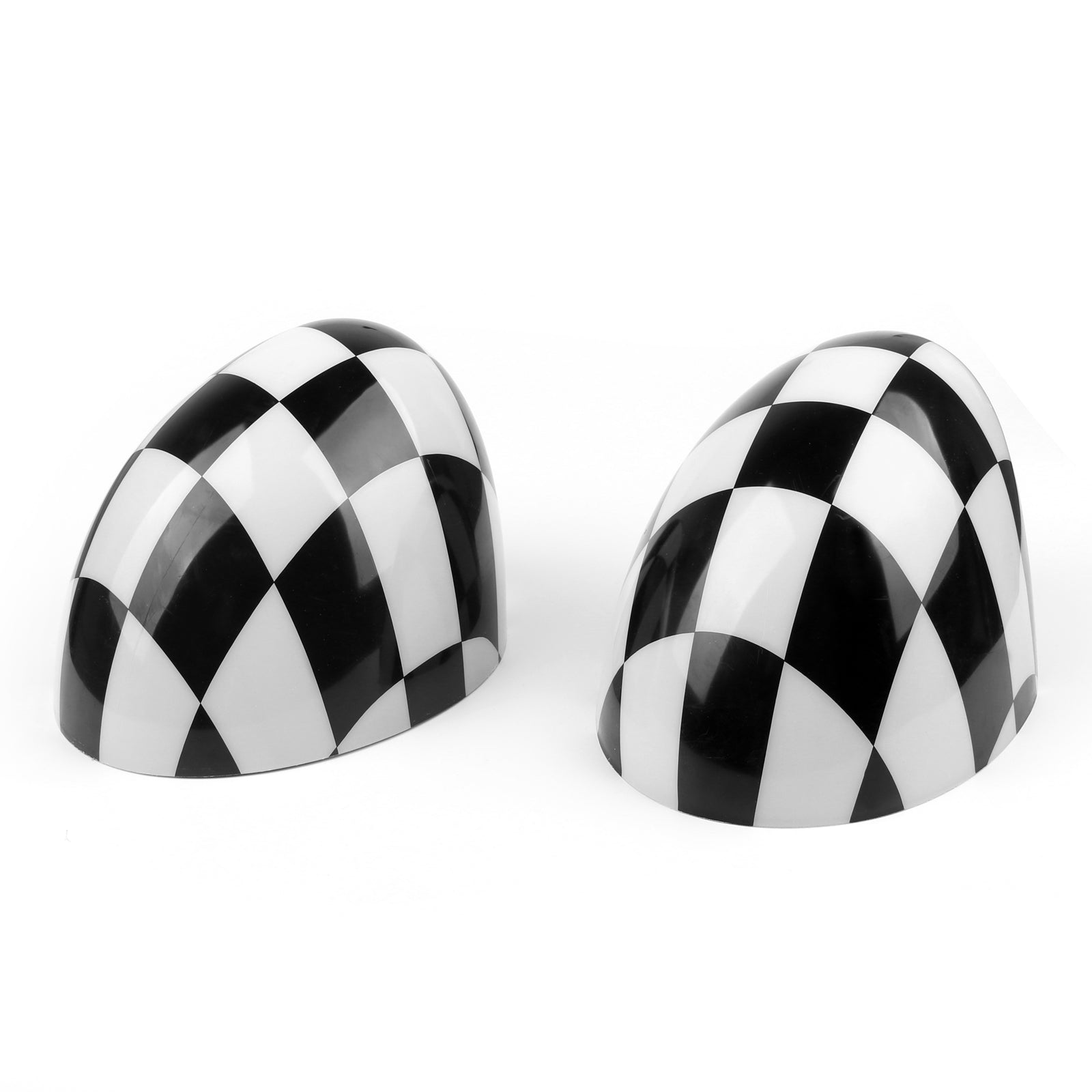 PALASER Two Pieces Black/white Checkered Design Rear View Mirror Covers For Mini Cooper F55 F56 F57 F60 - Image 2