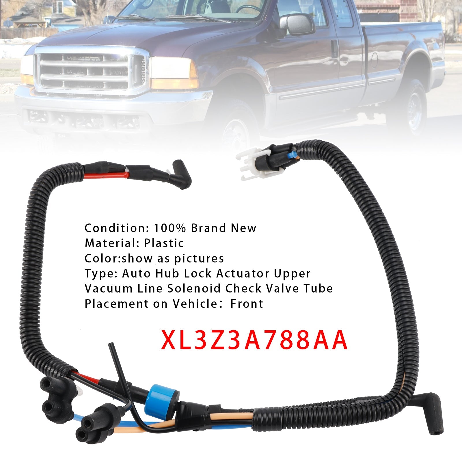 PALASER Ford F150 4x4 Auto Hub Lock Actuator Vacuum Line Solenoid Check Valve Tube