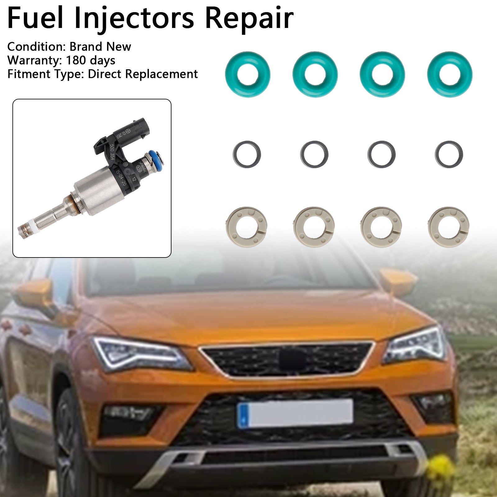 PALASER Skoda Fabia Kodiaq Iii Octavia Rapid Superb Iii Yeti 4Pcs Fuel Injector Service Kit O-ring 0261500354 04E906036E - Image 5