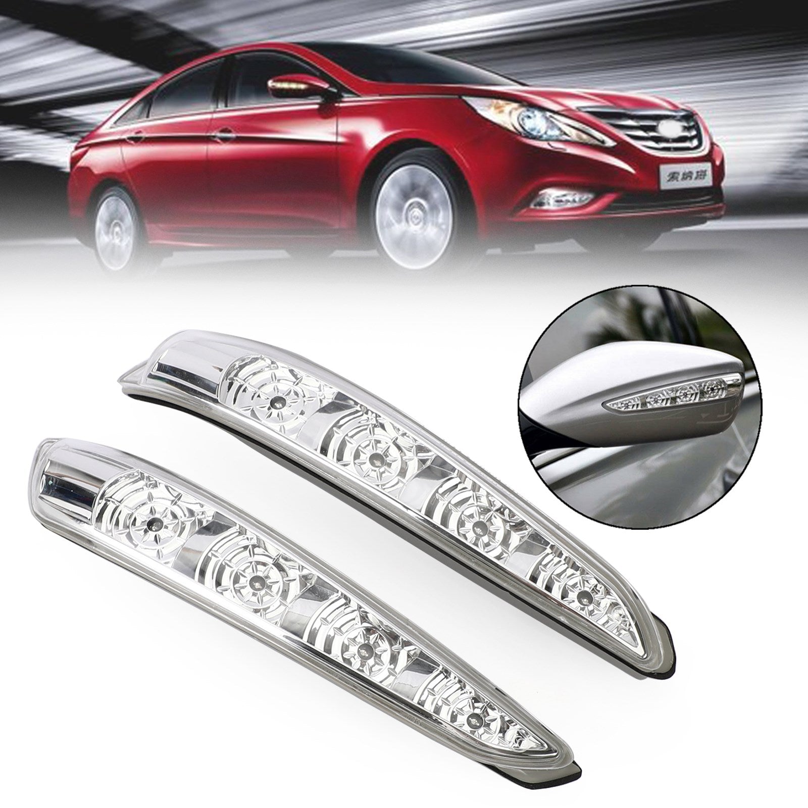 PALASER Side Mirror Lamp Turn Signal Light Pair For Hyundai Sonata MK8 2011-2015 - Image 4