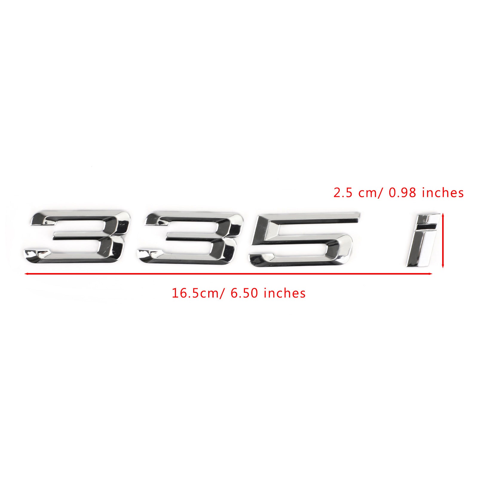 PALASER Rear Trunk Nameplate Badge Emblem Numbers Letter Decal 335 I Fit 335i Chrome - Image 2