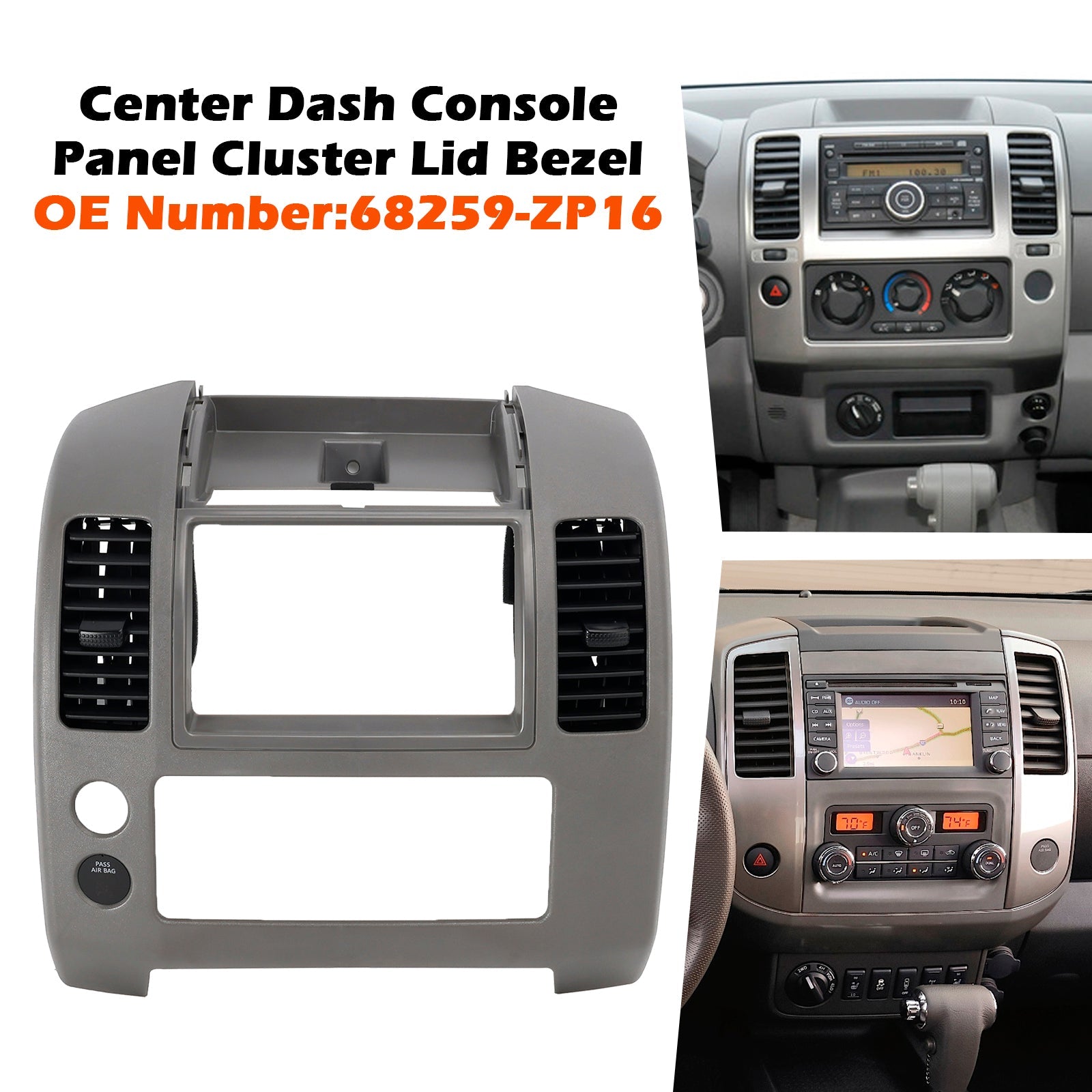 PALASER Center Dash Console Panel Cluster Lid Bezel 68259-ZP16 For Nissan Frontier 05-20 - Image 3