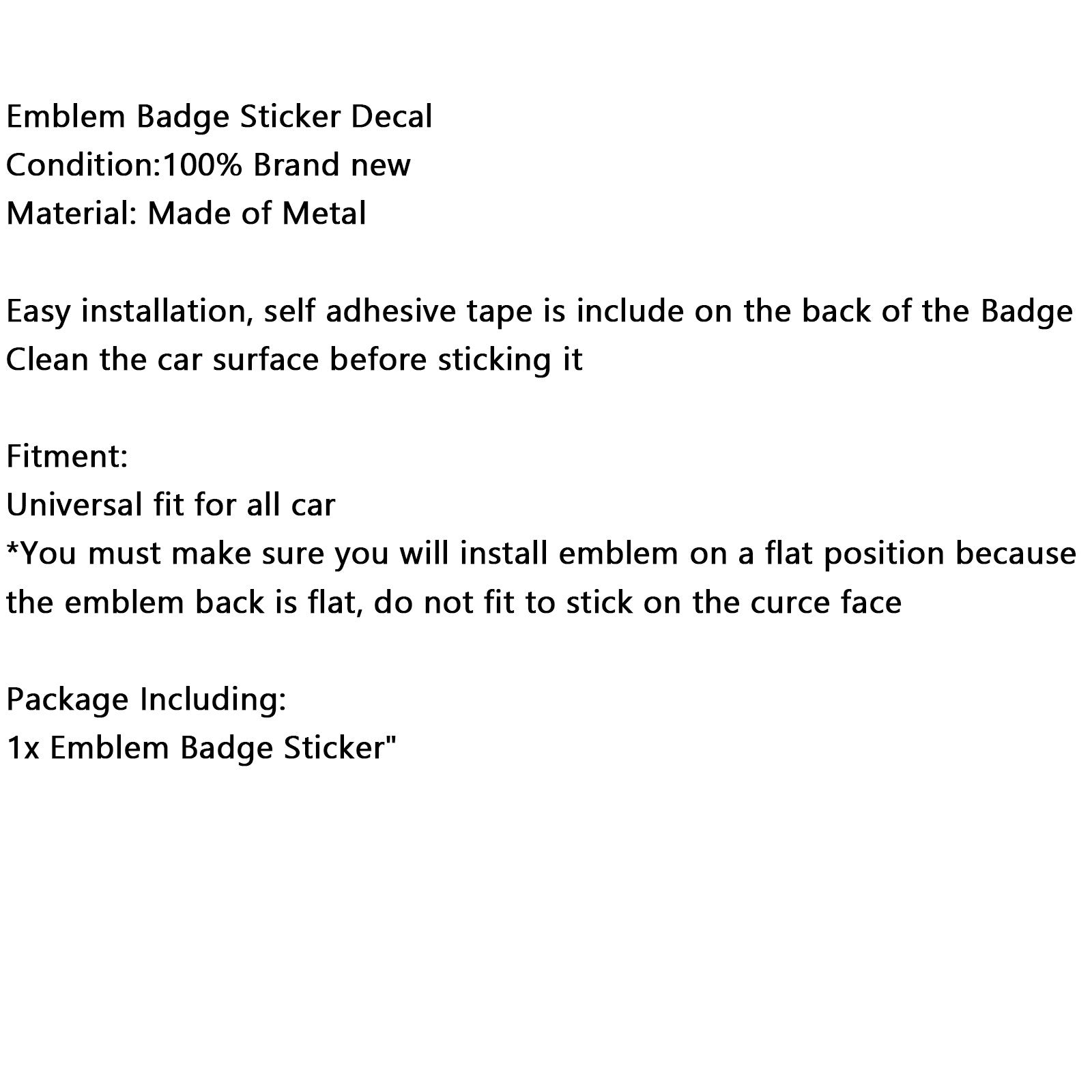 PALASER 3D Car Sticker Plating Metal Turbo Logo Emblem Badge Decal Black - Image 9