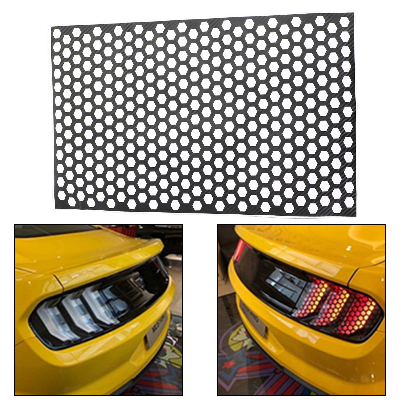 PALASER Tail-lamp Decal Accessories Carbon Car Rear Tail Light Cover Honeycomb Sticker - Image 2
