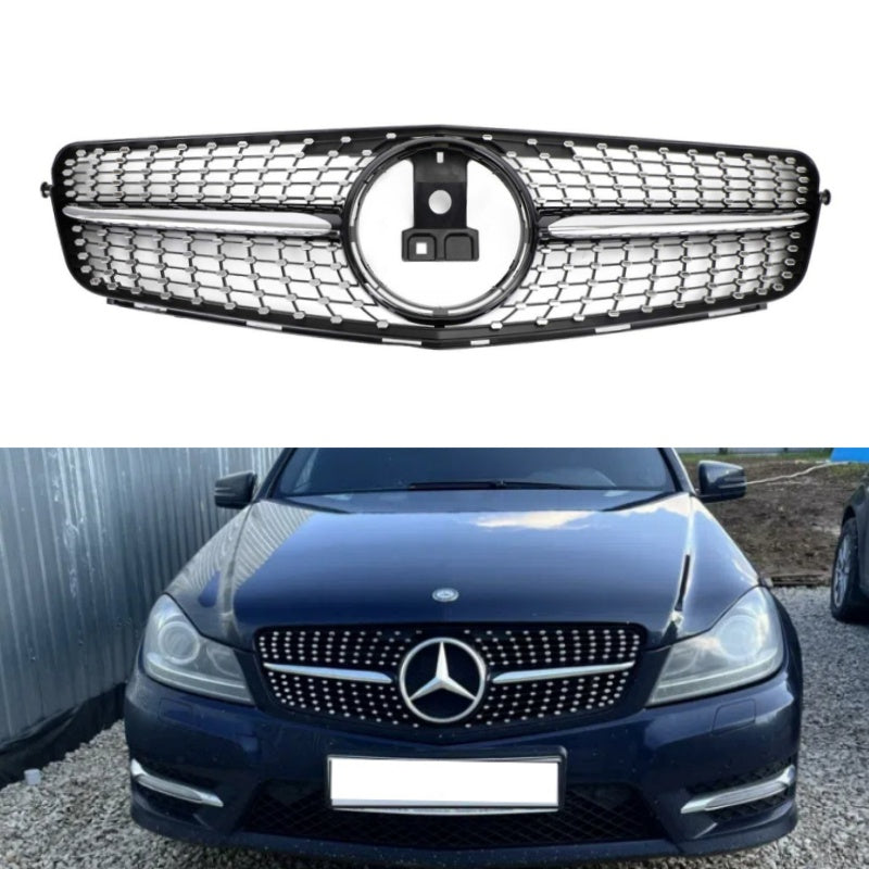 PALASER Benz W204 C-class C300 C350 2008-2014 Diamond Front Bumper Grill