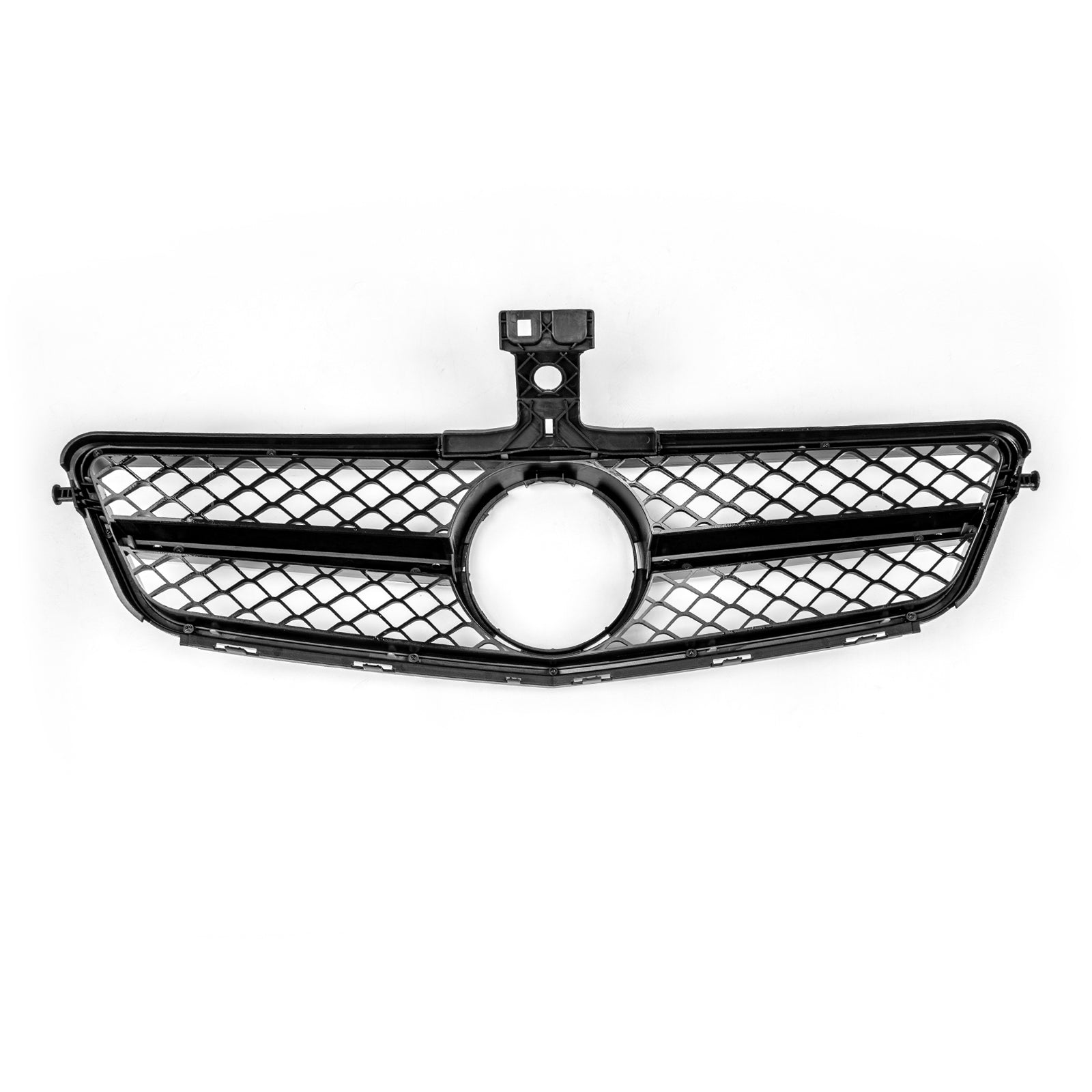 PALASER 2008-14 C-class W204 C300 C350 Benz Grille ABS Gloss Black Chrome Front Grille Replacement - Image 2