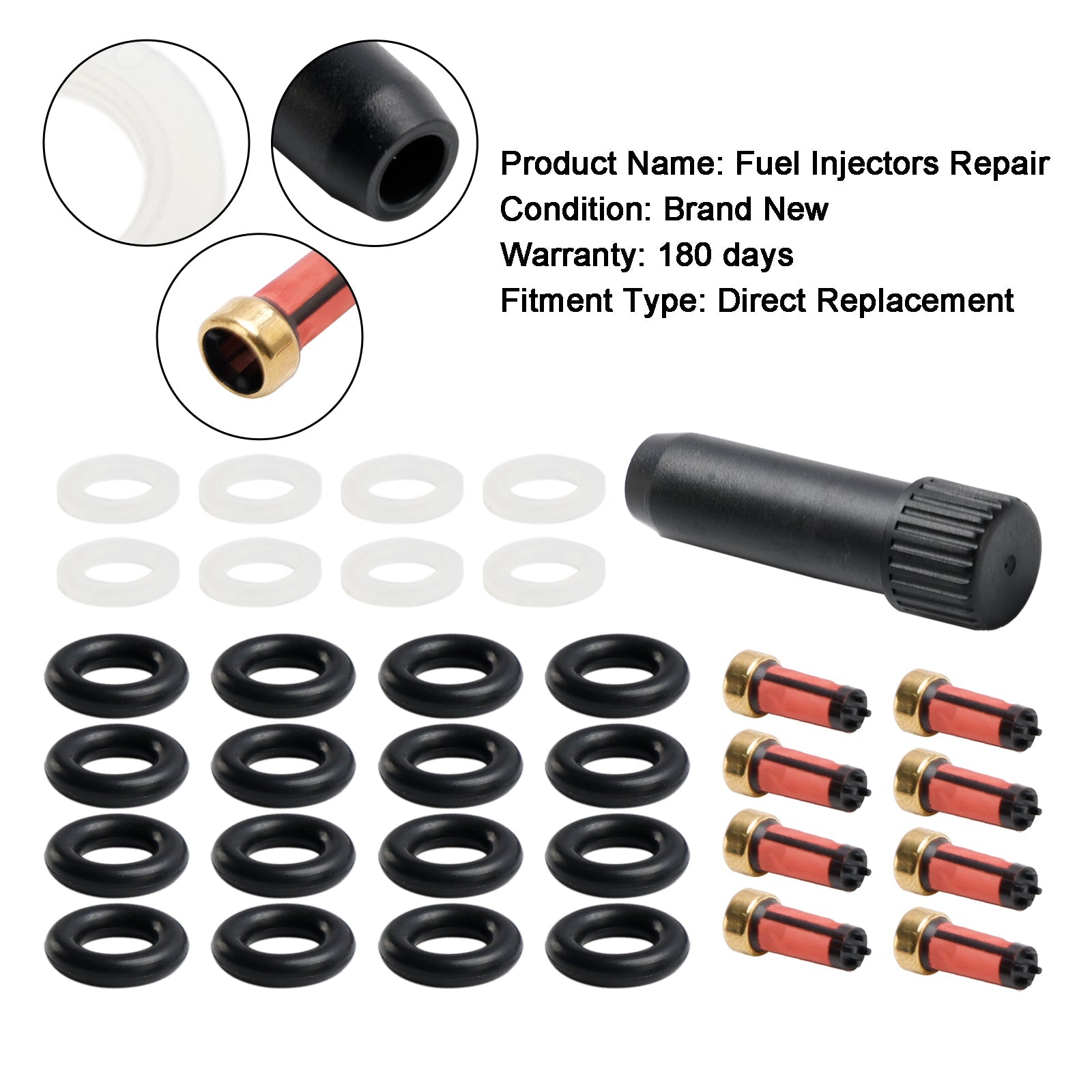 PALASER 1999-2001 BMW 740i 740iL E38 E65 Fuel Injector Repair Seal Kit 0280155823 FJ754 - Image 6