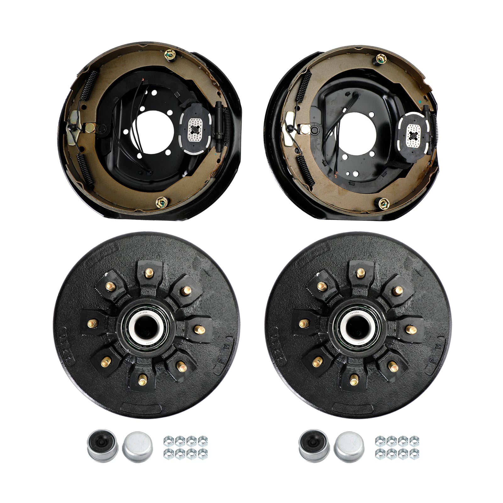 PALASER Trailer 12"-8 On 6.5 Hub Drum Kits W/ 12"x2" Electric Brakes For 5.2K-7K Axle