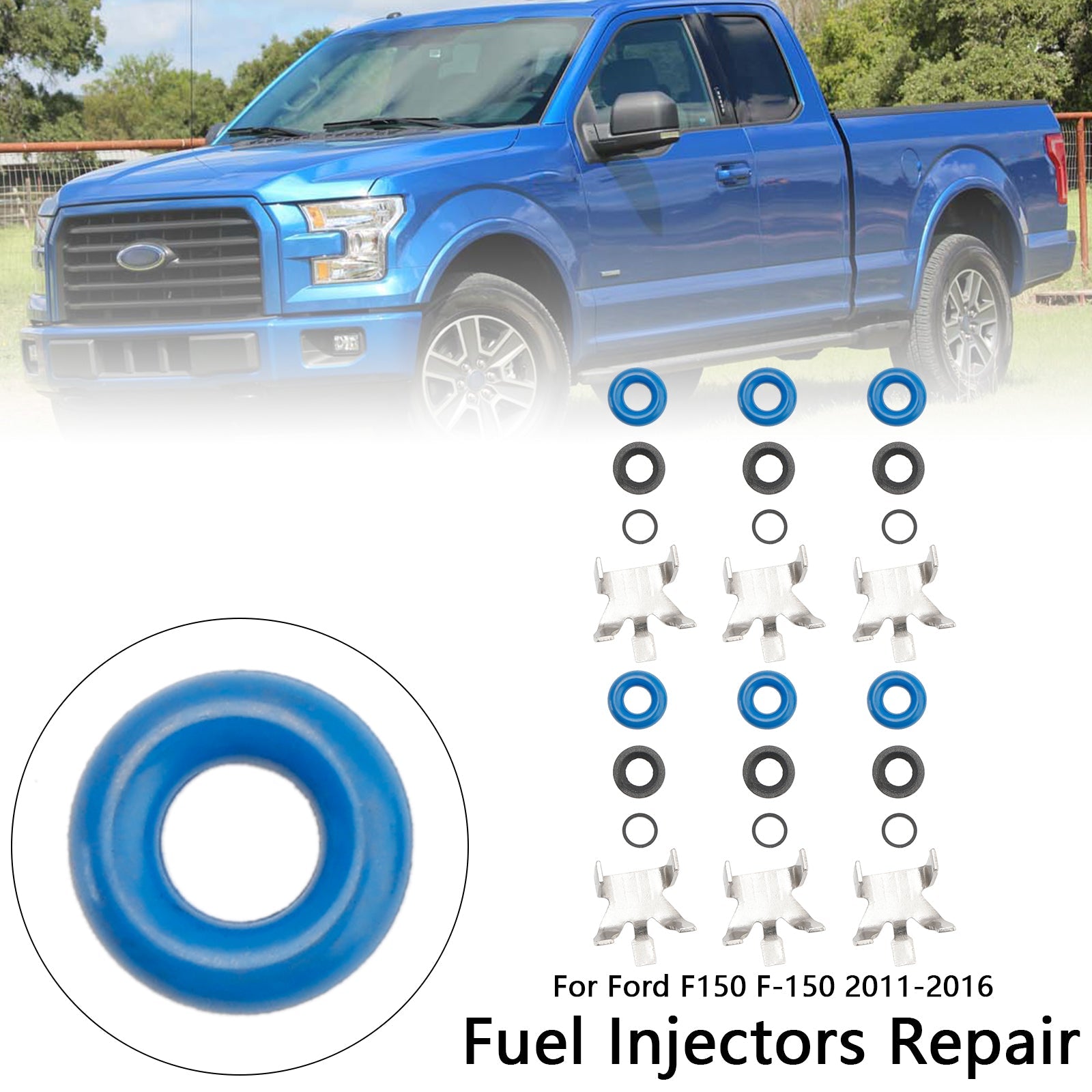 PALASER 2011-2016 Ford F150 3.5L Turbo Ecoboost 6Pcs Fuel Injector Repair Seal Kit BL3Z9F593B CM5202 - Image 4