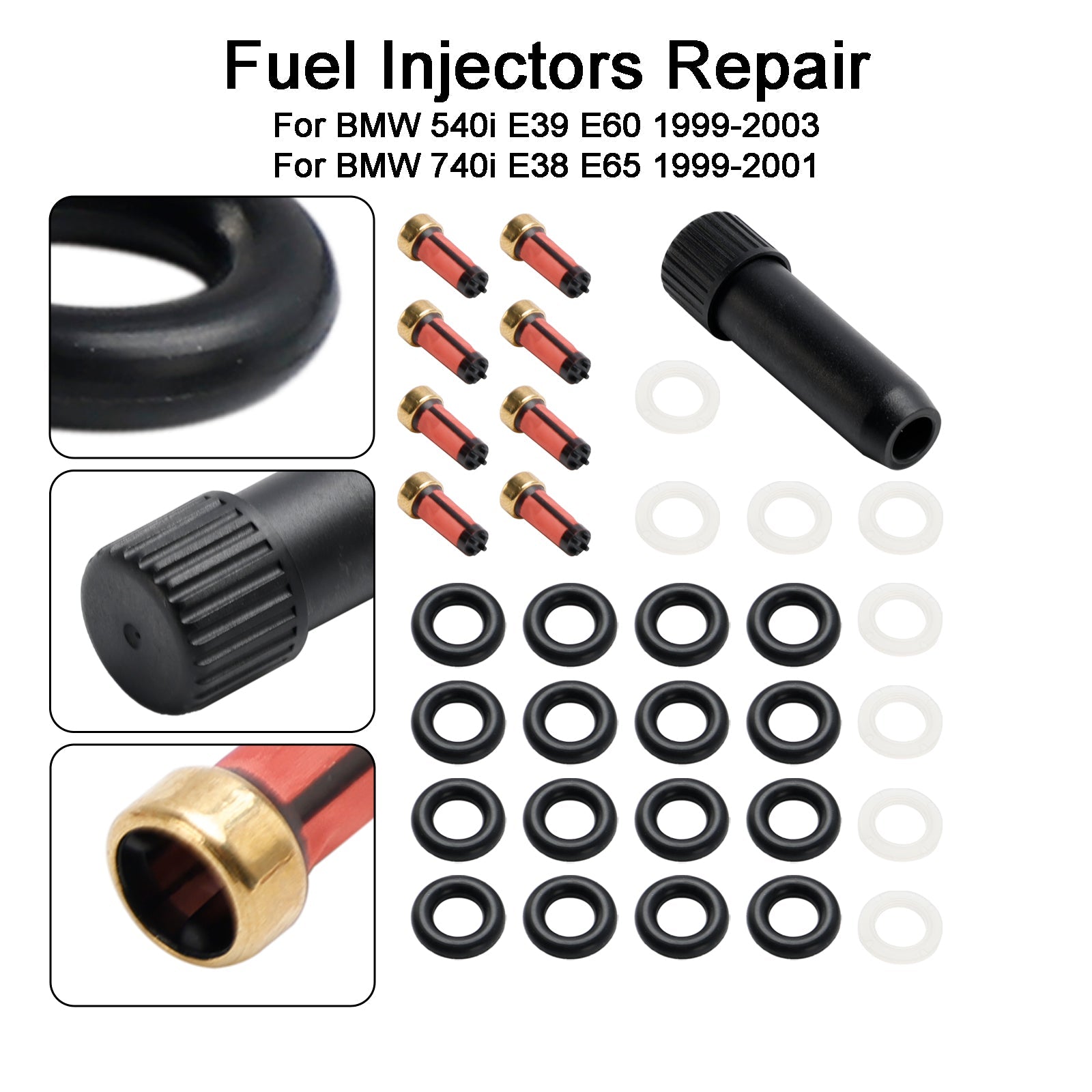 PALASER 1999-2001 BMW 740i 740iL E38 E65 Fuel Injector Repair Seal Kit 0280155823 FJ754 - Image 3