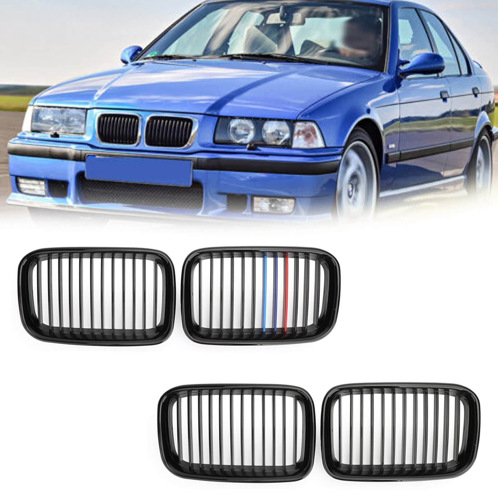 PALASER Front Kidney Sport Hood Grill Grille For 1992-1996 BMW E36 318i 325i - Image 2