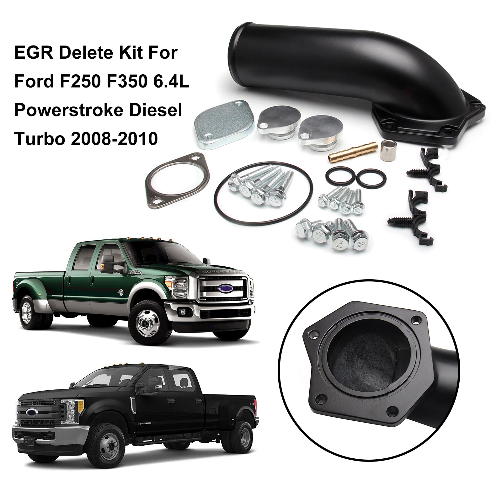 PALASER 08-10 F250 F350 6.4L Powerstroke Diesel Turbo Ford EGR Delete Kit - Image 8
