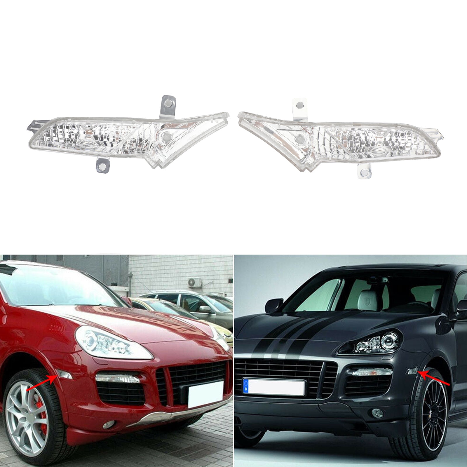 PALASER 2008-2010 Porsche Cayenne Pair Right+left Front Side Marker Light - Image 4