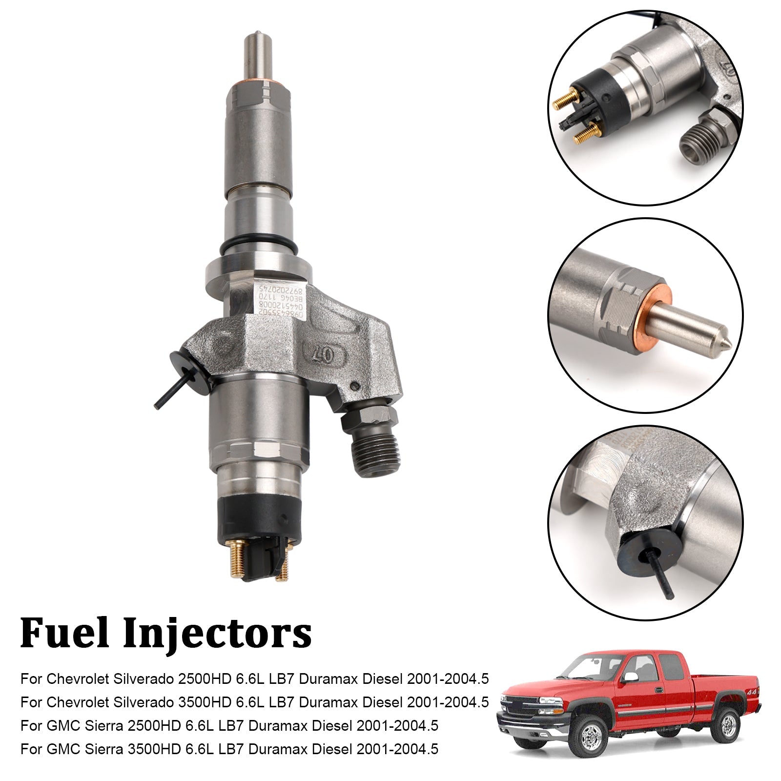 PALASER 2001-2004.5 Chevy Silverado 2500HD/3500HD 6.6L LB7 Duramax Diesel 1PCS Fuel Injector 0445120008 0986435502 97208074 - Image 9