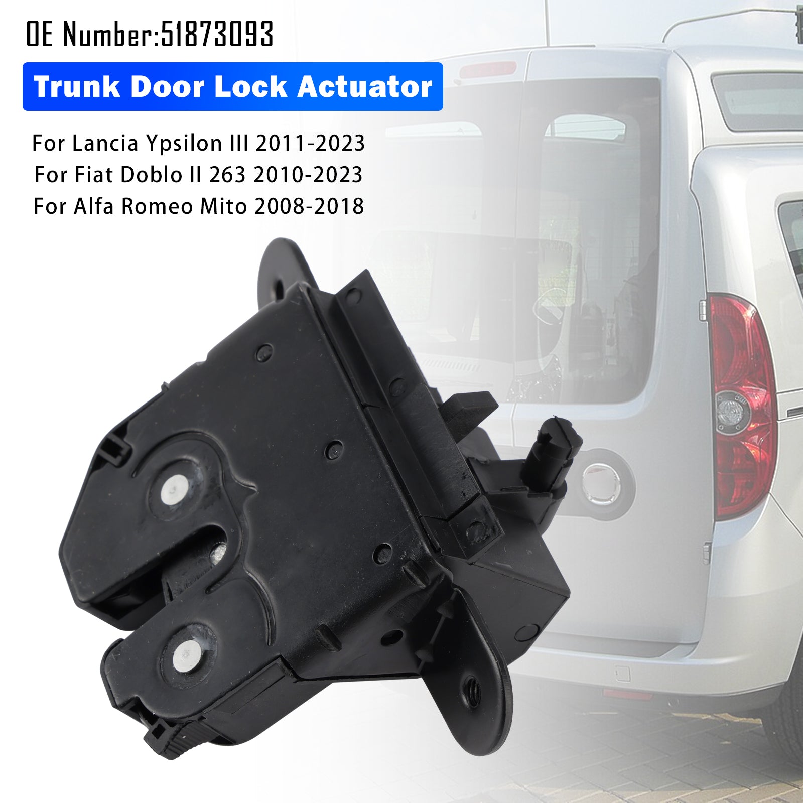 PALASER Fiat Doblo Alfa Romeo Mito 2008-2018 Trunk Door Lock Actuator 51873093