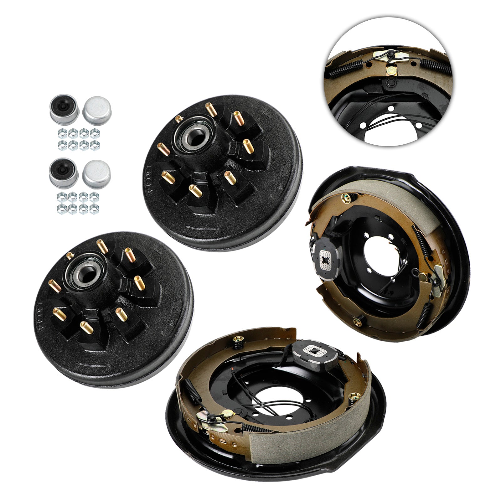 PALASER Trailer 12"-8 On 6.5 Hub Drum Kits W/ 12"x2" Electric Brakes For 5.2K-7K Axle - Image 3