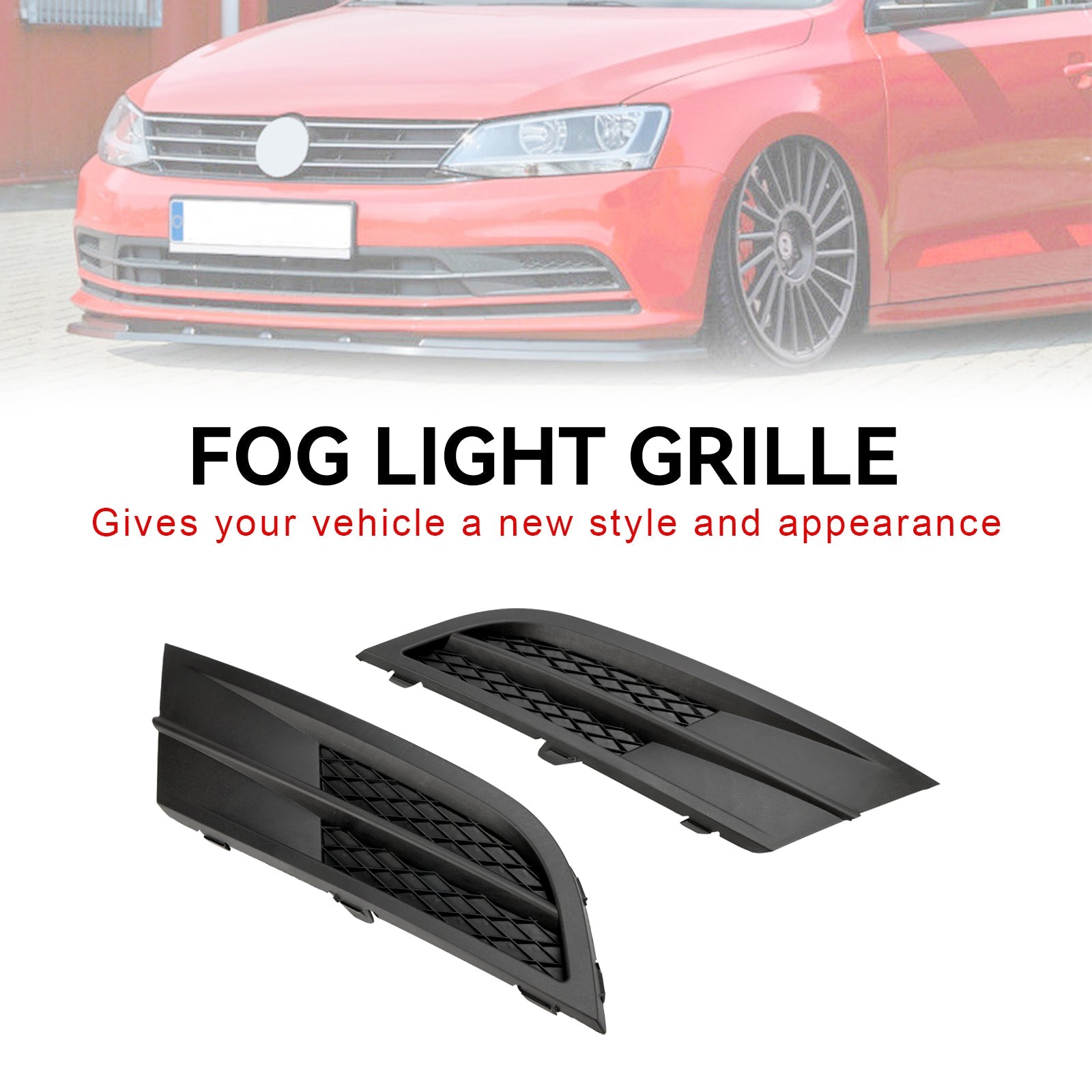 PALASER 2015-2018 Vw Jetta Pair Fog Lamp Cover Grille Grill 5C6853665H9B9 5C6853666G9B9 VW1038135 - Image 5