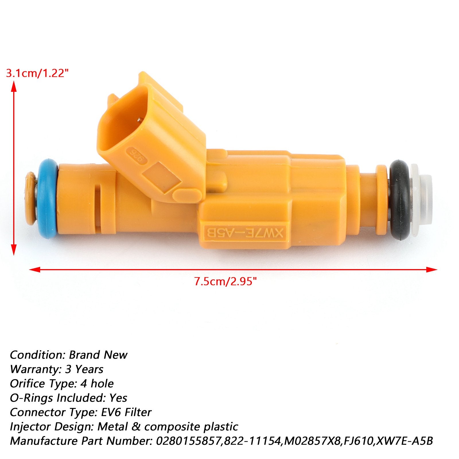 PALASER Set Of 8 Fuel Injectors 0280155857 For Ford 4.6 Lincoln Town 822-11154 0280155857 - Image 4