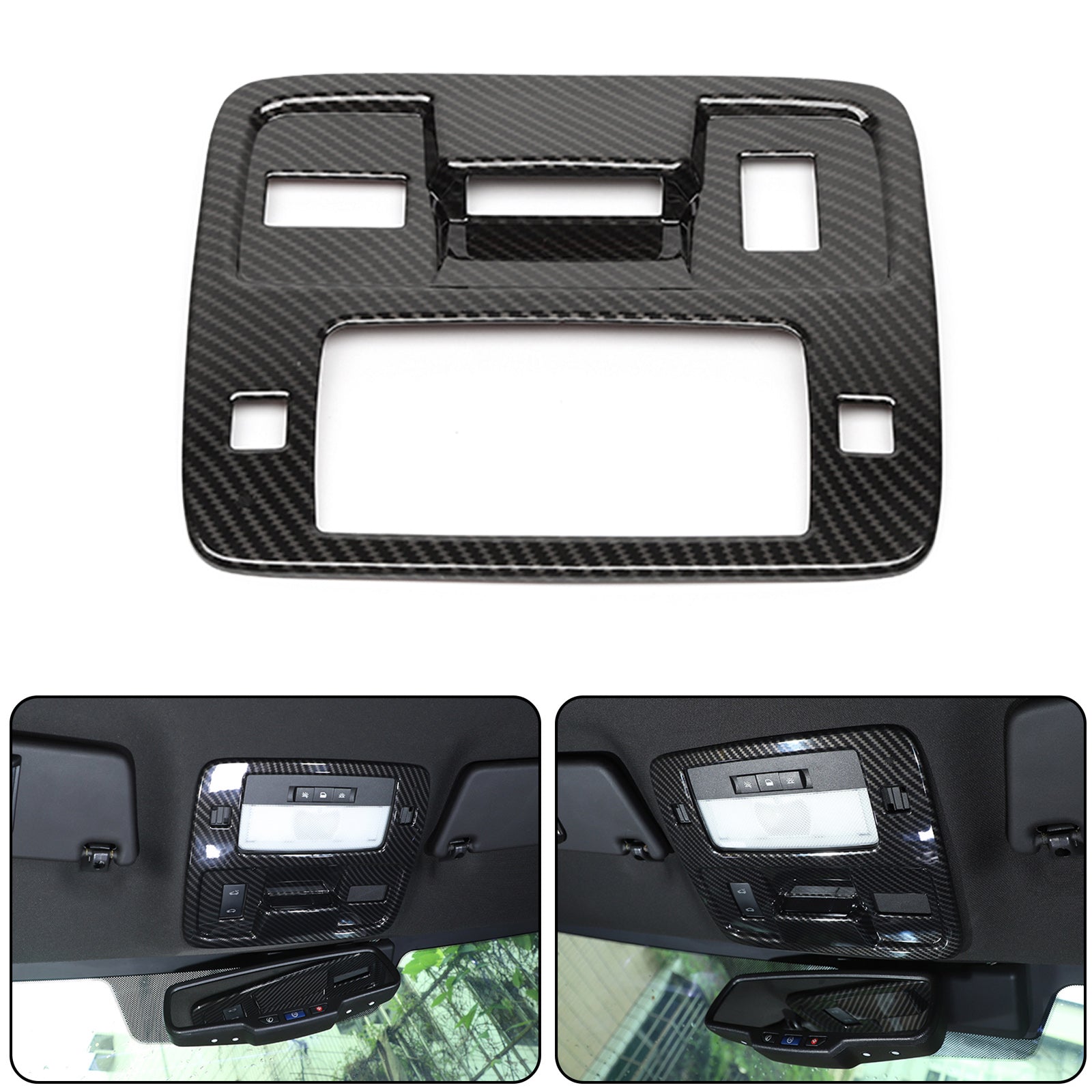 PALASER Carbon Fiber Reading Lamp Panel Cover Trim For Chevr Camaro 2010-2015 - Image 4