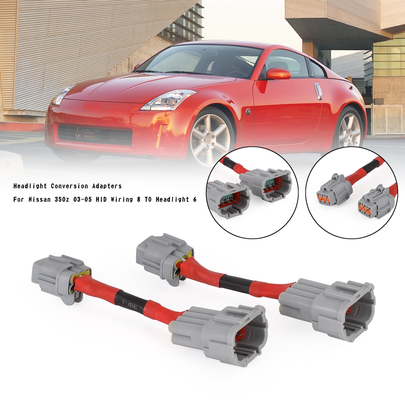 PALASER 2003-2005 Nissan 350z Hid Wiring 8 To Headlight 6 Headlight Conversion Adapters - Image 5