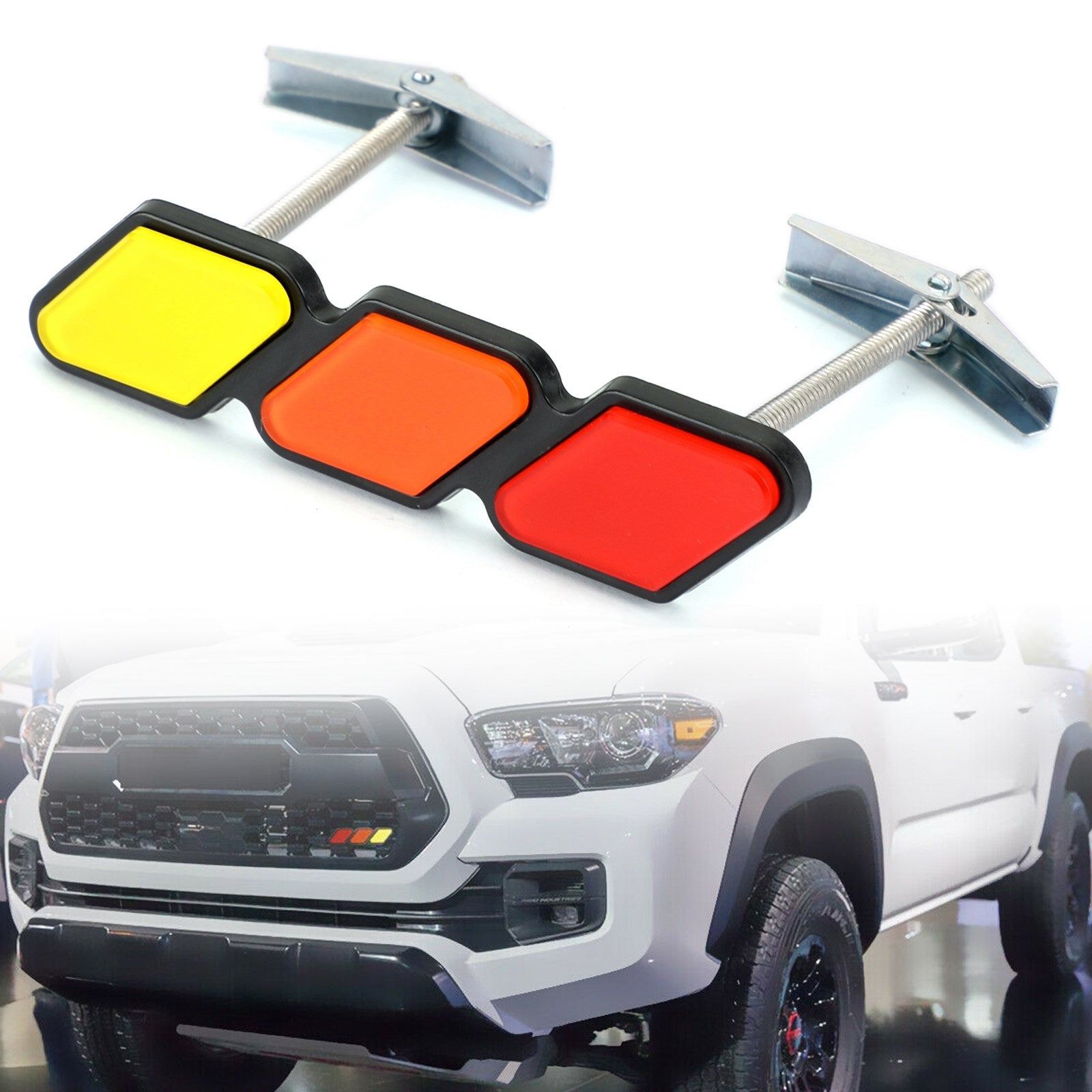 PALASER Tri-color 3 Grille Badge Emblem For Toyota Tacoma 4Runner Tundra Rav4 Highlander - Image 3