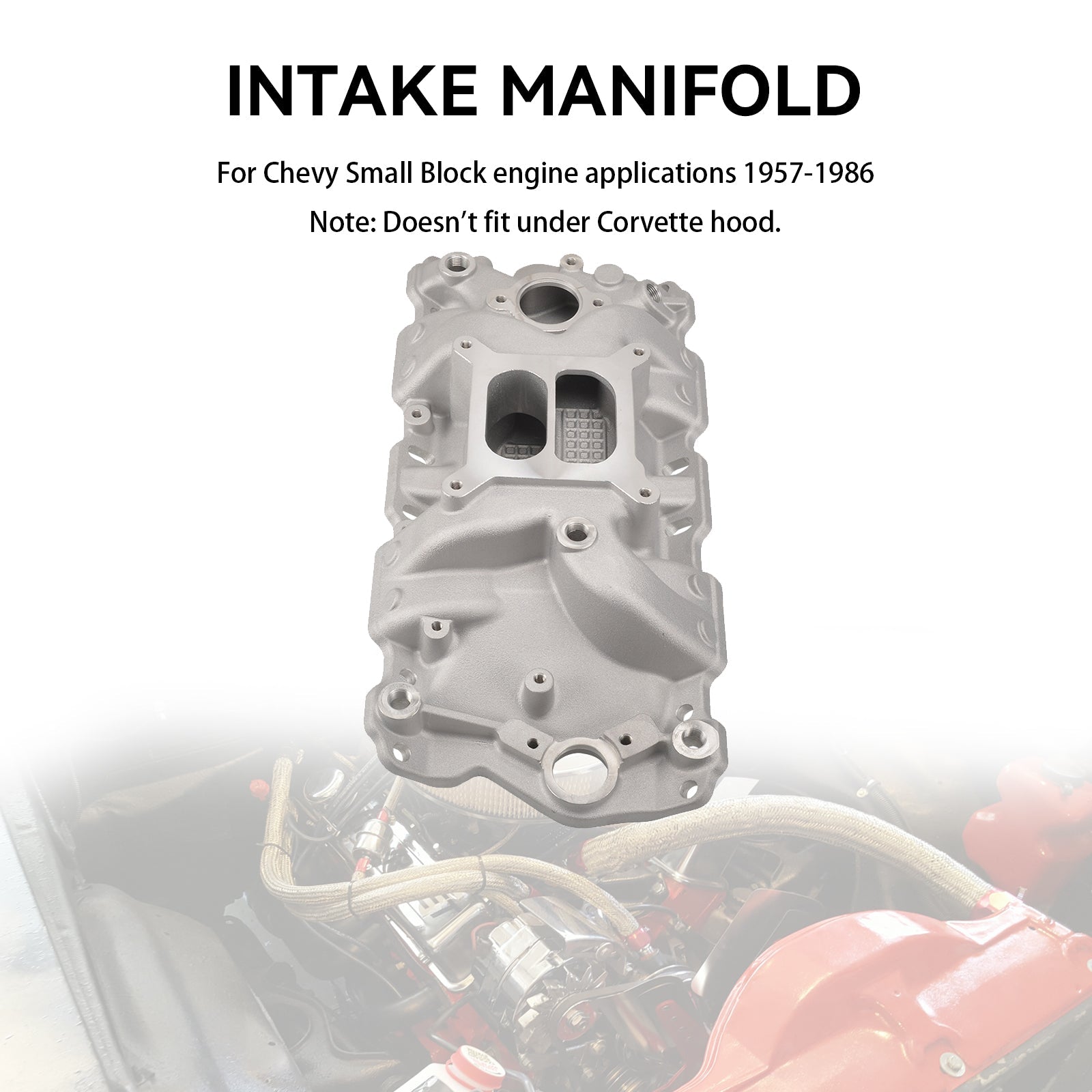 PALASER Dual Plane Intake Manifold Fit Chevy Small Block 305 327 350 400 57-86 High Rise - Image 6
