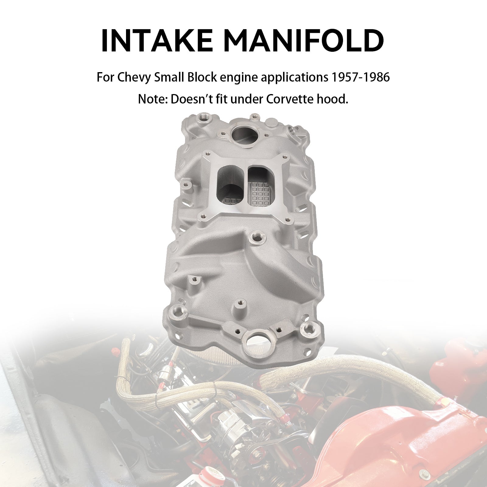 PALASER Chevy Small Block 305 327 350 400 57-86 High Rise Dual Plane Intake Manifold - Image 6