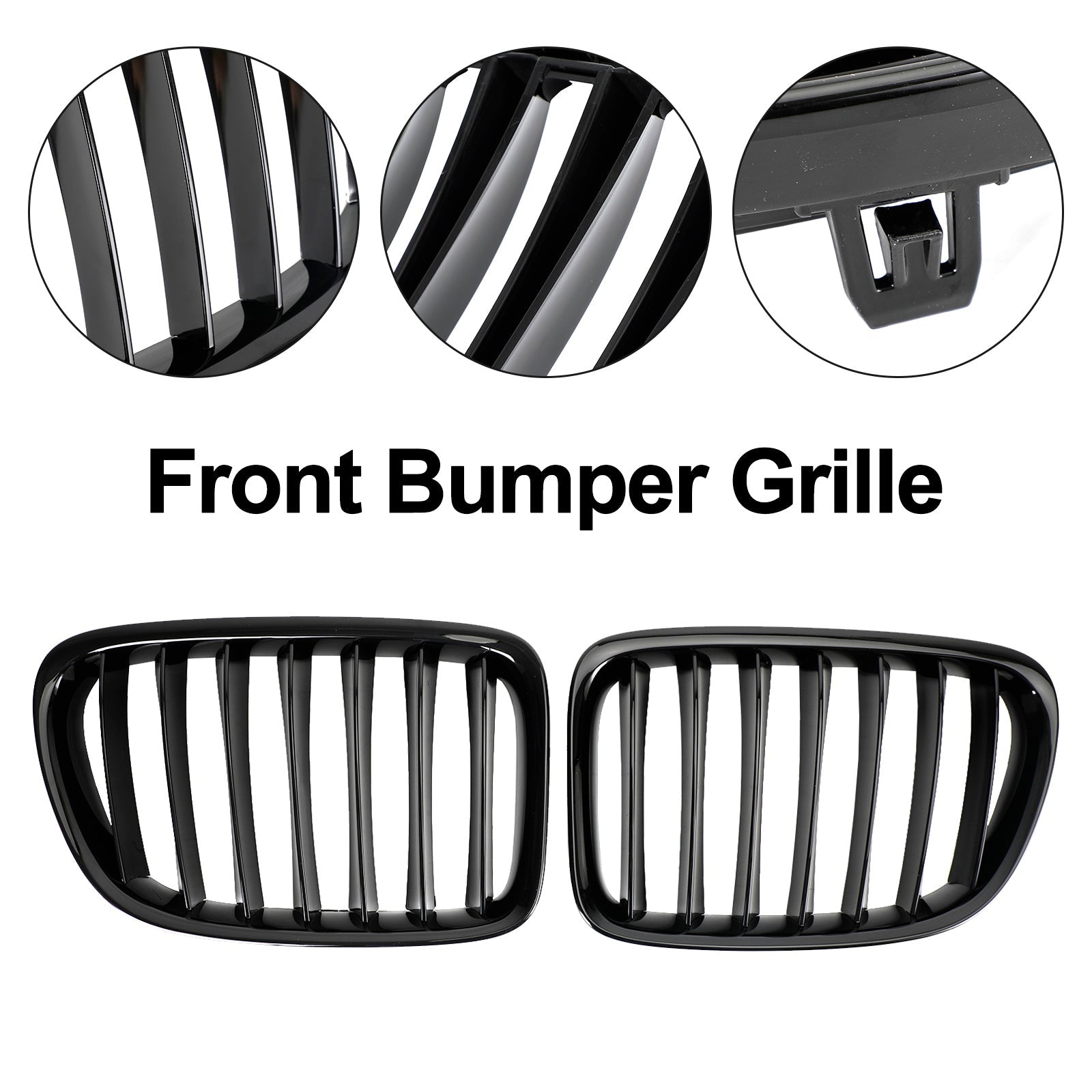 PALASER 2009-2014 BMW X1 E84 Gloss Black Front Hood Kidney Grill 51112993305 51112993306 51112993307 - Image 7
