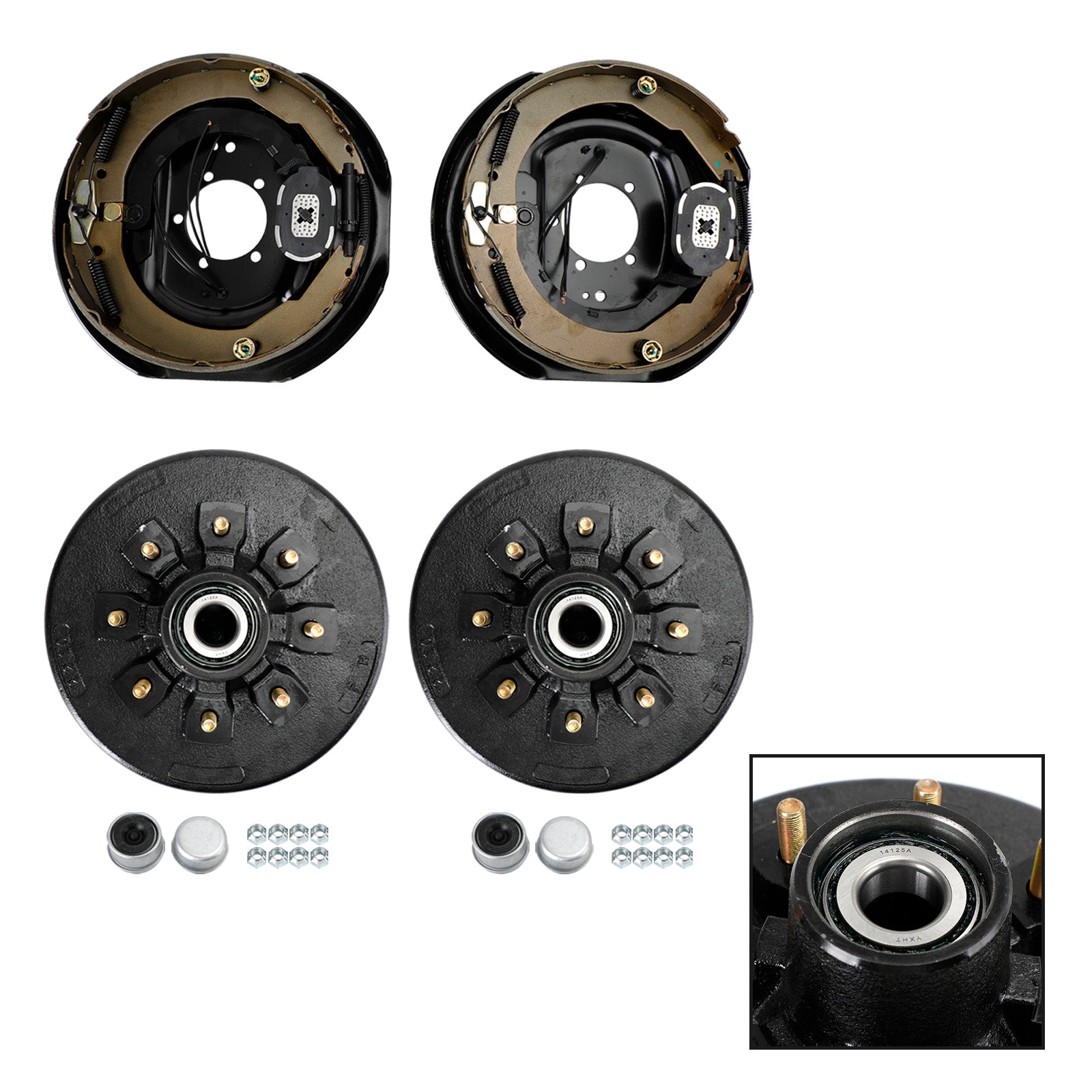 PALASER Trailer 12"-8 On 6.5 Hub Drum Kits W/ 12"x2" Electric Brakes For 5.2K-7K Axle - Image 2