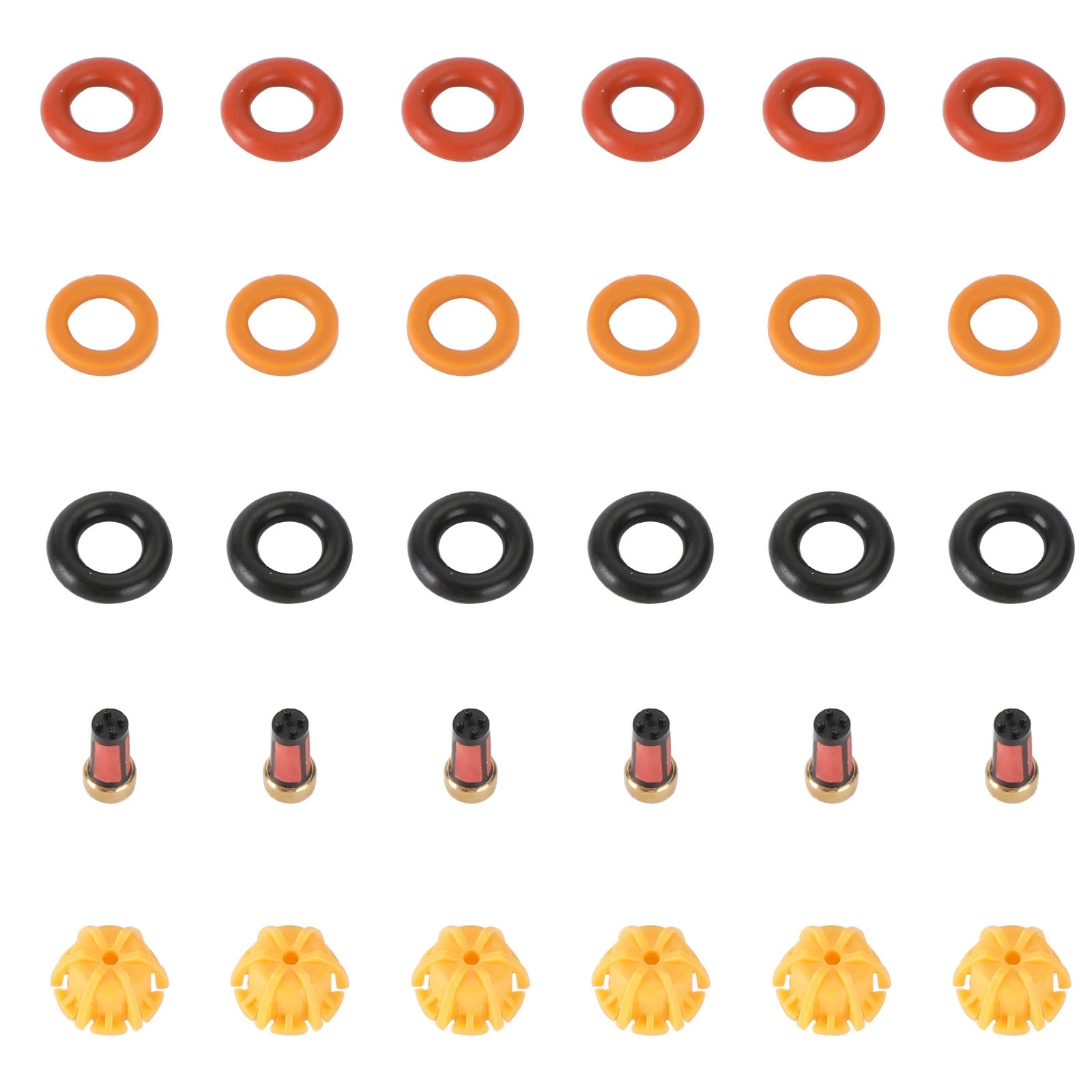 PALASER 1995 BMW M3 6 Set Fuel Injectors Repair Seal Kit 0280150415 - Image 14
