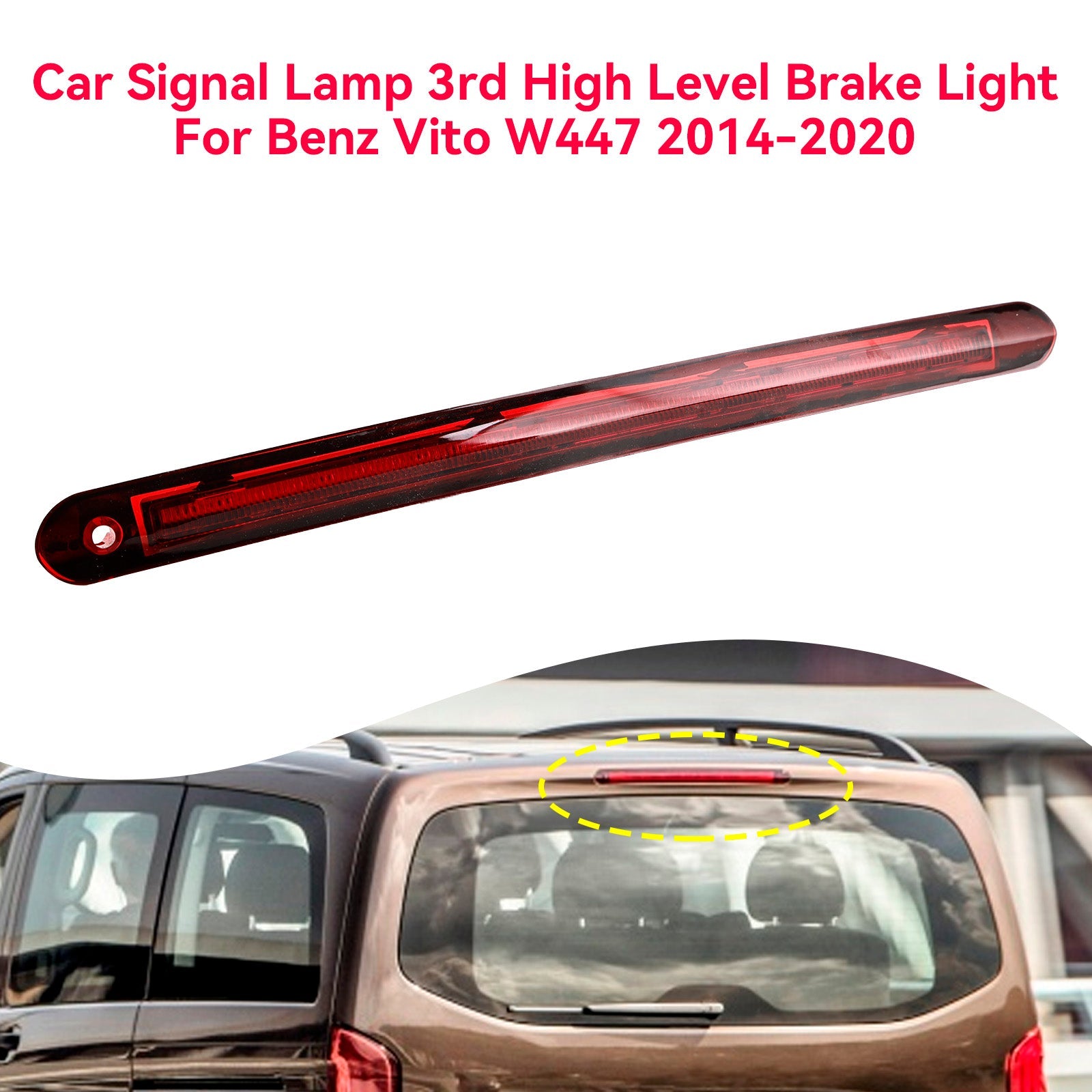 PALASER 2014-2020 Benz Vito W447 Car Signal Lamp 3rd High Level Brake Light A4479060800 A4479060700 - Image 5