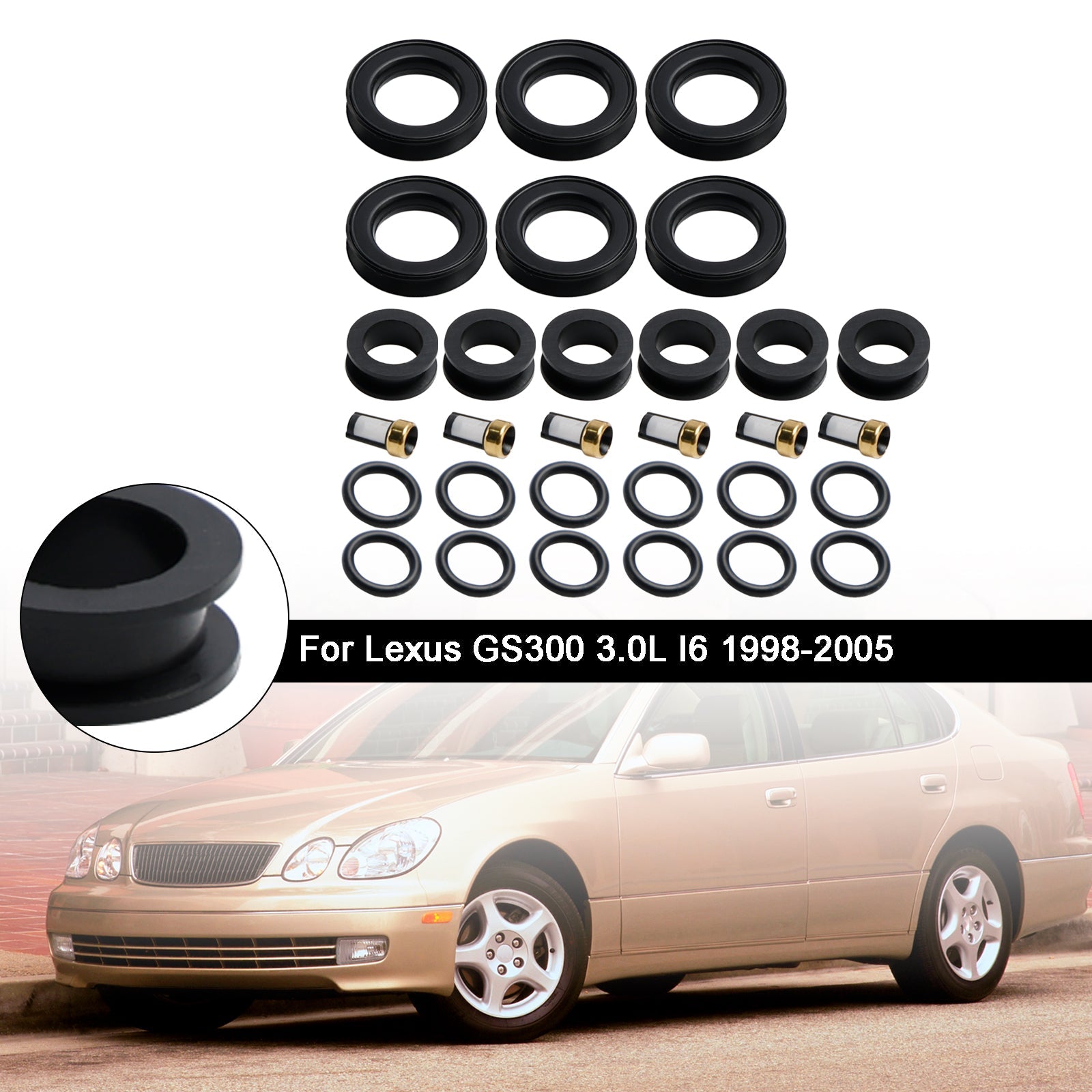 PALASER 2001-2005 Lexus IS300 3.0L I6 Fuel Injector Repair Kit 23250-46090 842-12268 - Image 3