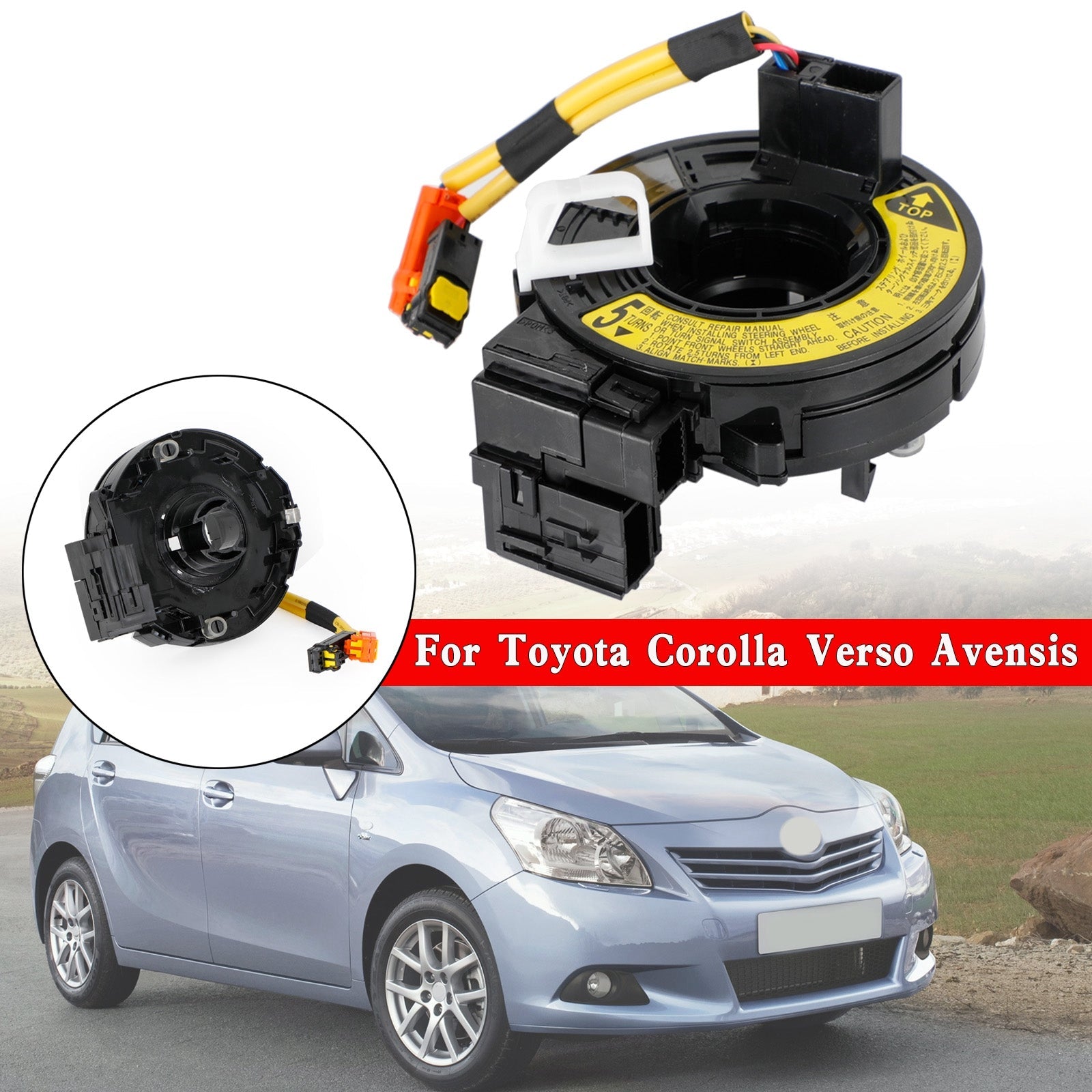 PALASER 2001-2006 Toyota Corolla 84306-05050 Squib Spiral Cable Clock Spring For Toyota Corolla Verso Avensis - Image 10