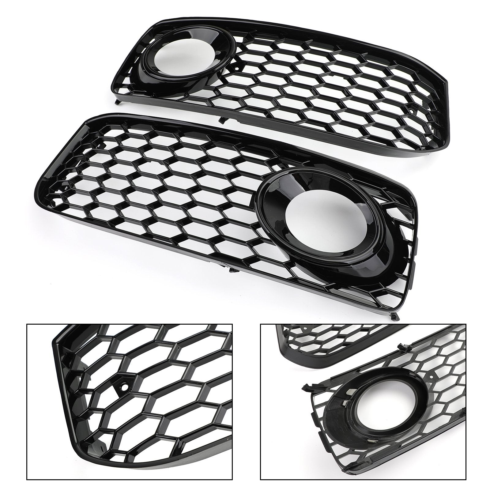 PALASER 2008-2012 A5 S-line S5 B8 RS5 L+r Fog Light Grill Grille Black Trim - Image 4